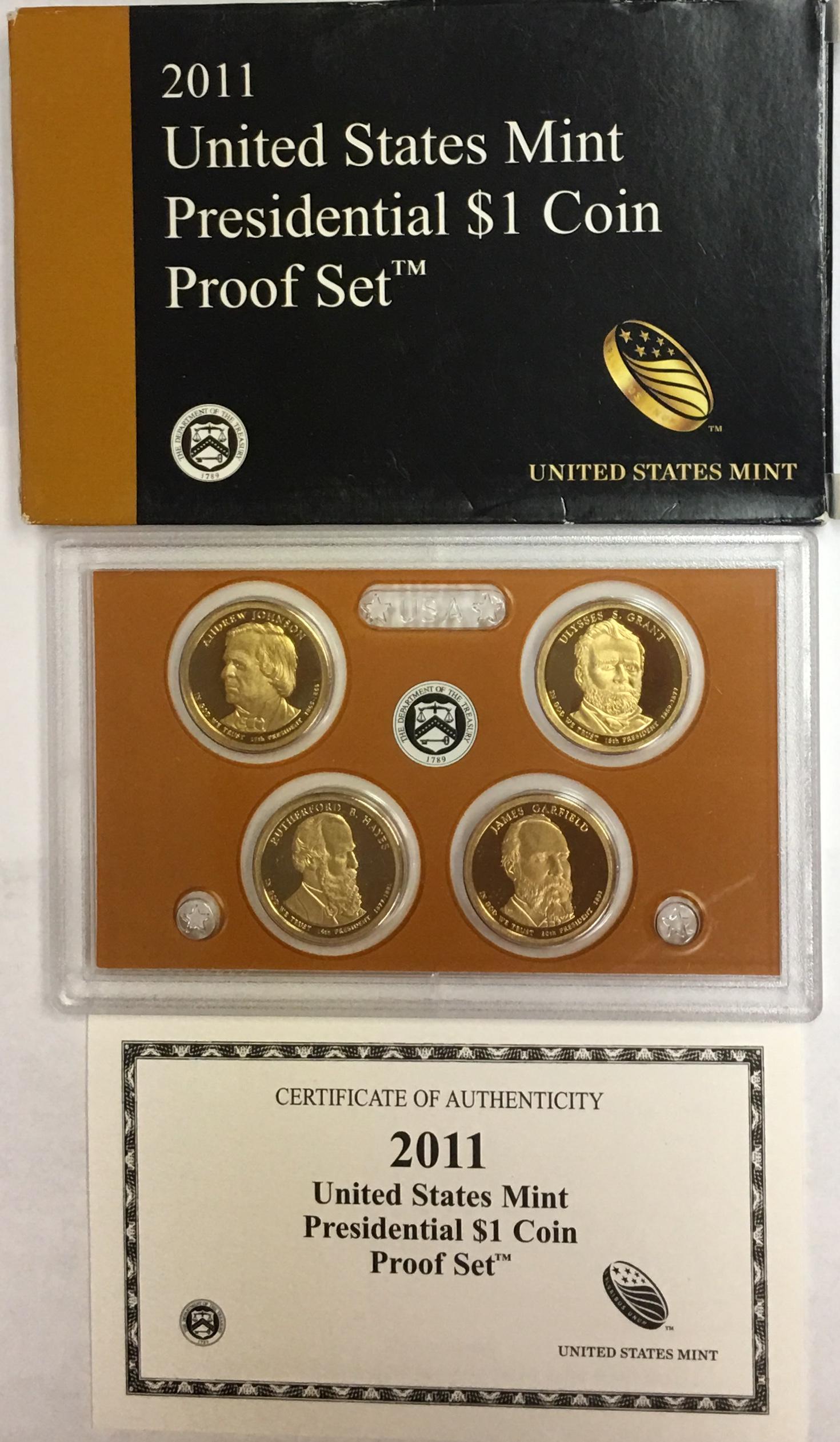 2011-S US Mint Presidential Dollar Proof Set in OGP & (1 of 3)