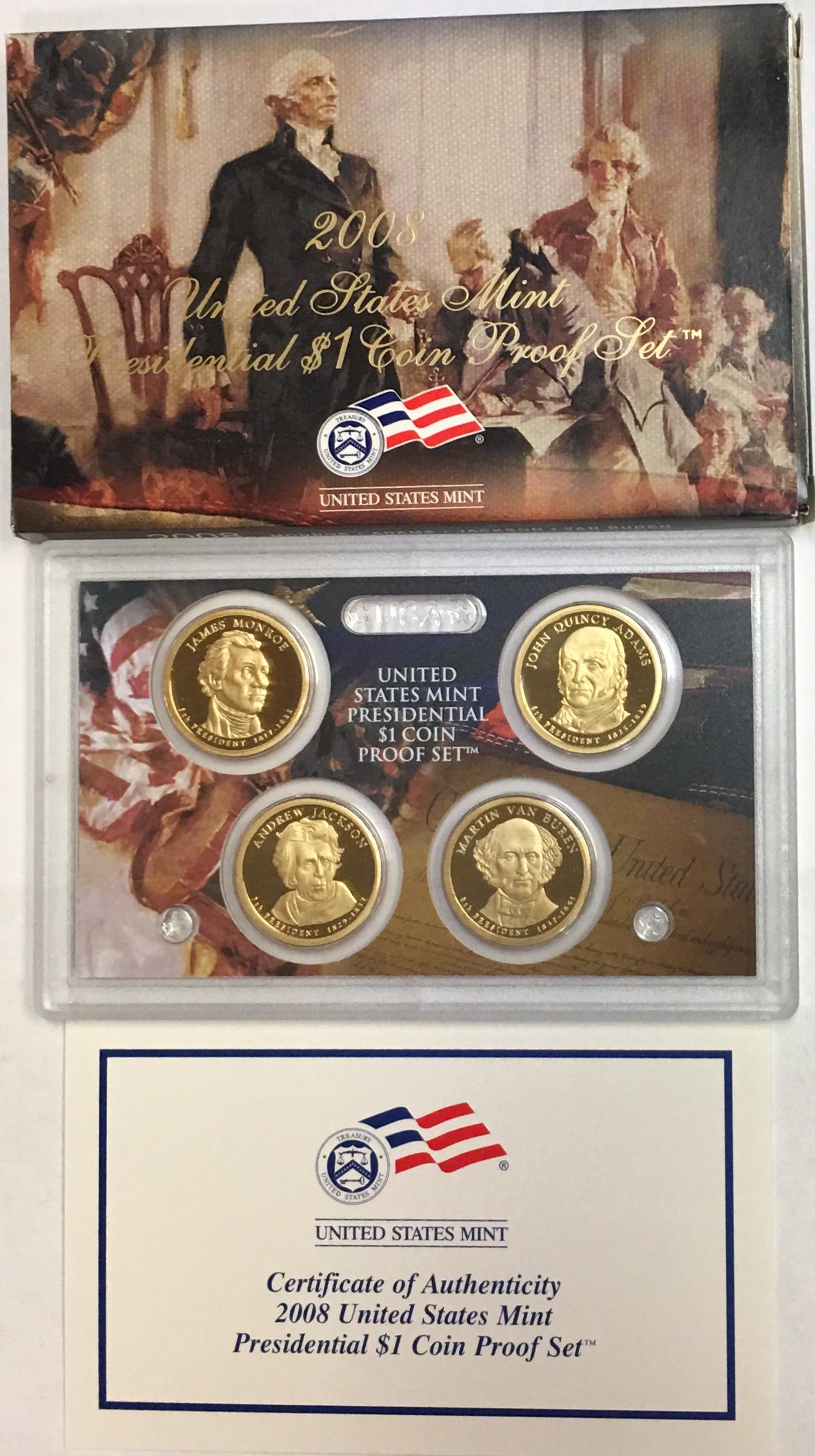 2008-S US Mint Presidential Dollar Proof Set in OGP & (1 of 3)