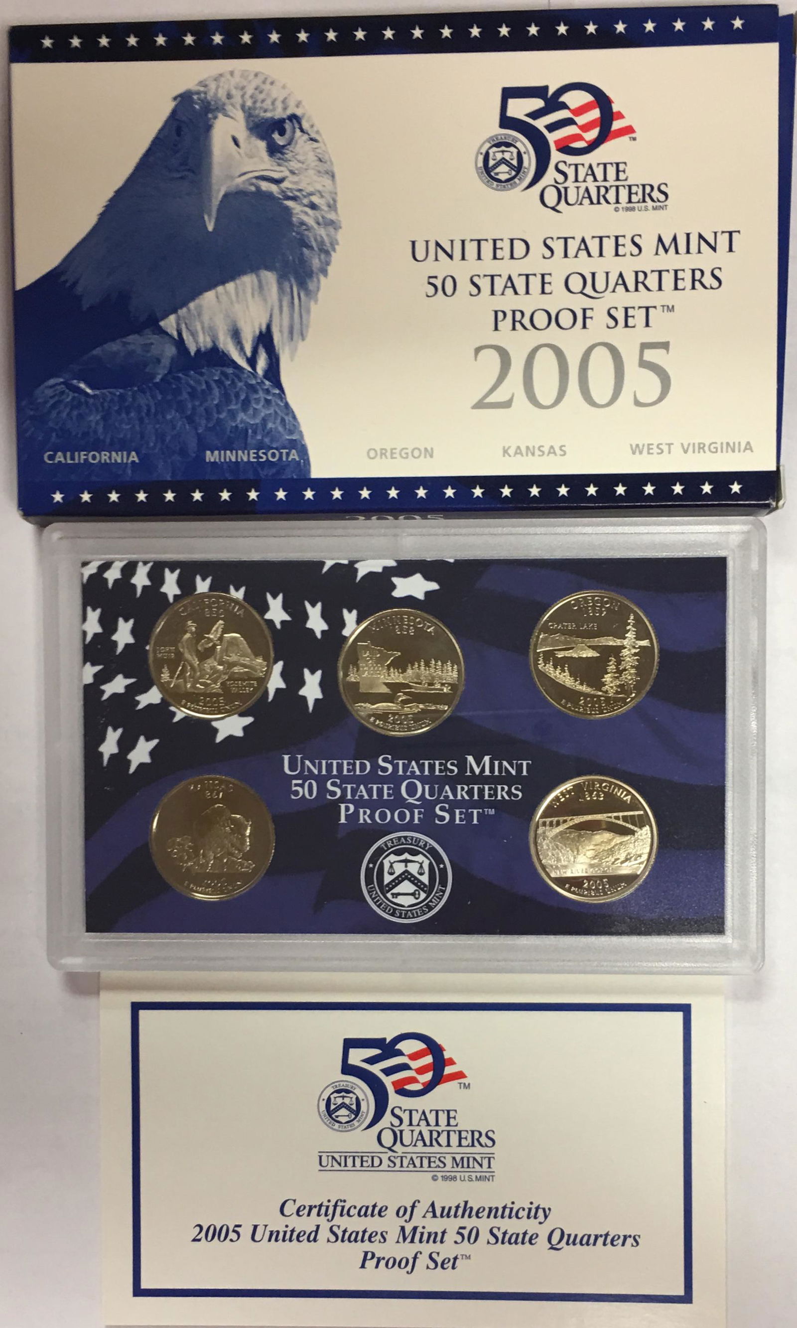 2005-S US Mint Quarter Proof Set in OGP & COA (1 of 3)