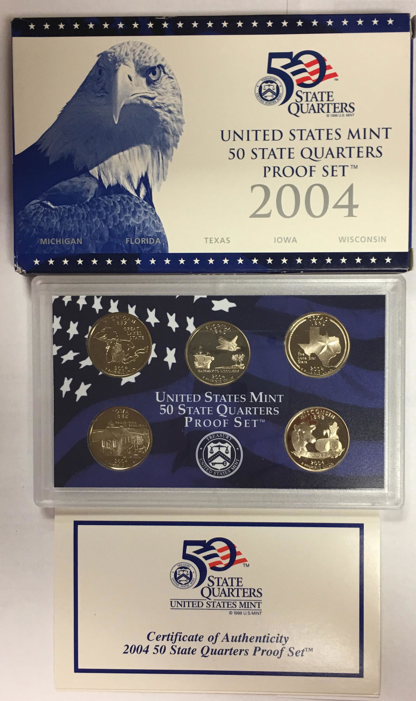 2004-S US Mint Quarter Proof Set in OGP & COA (1 of 3)