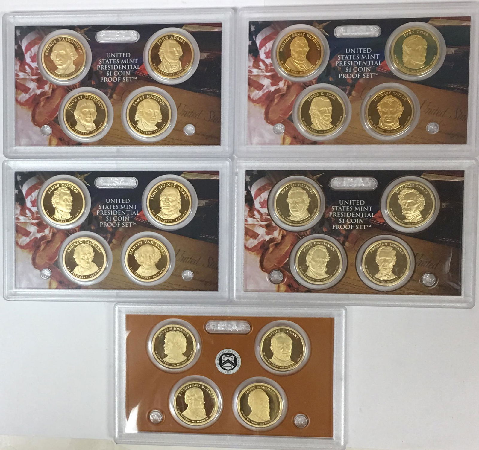 2007 - 2011-S Presidential Proof Sets without Boxes & (1 of 4)