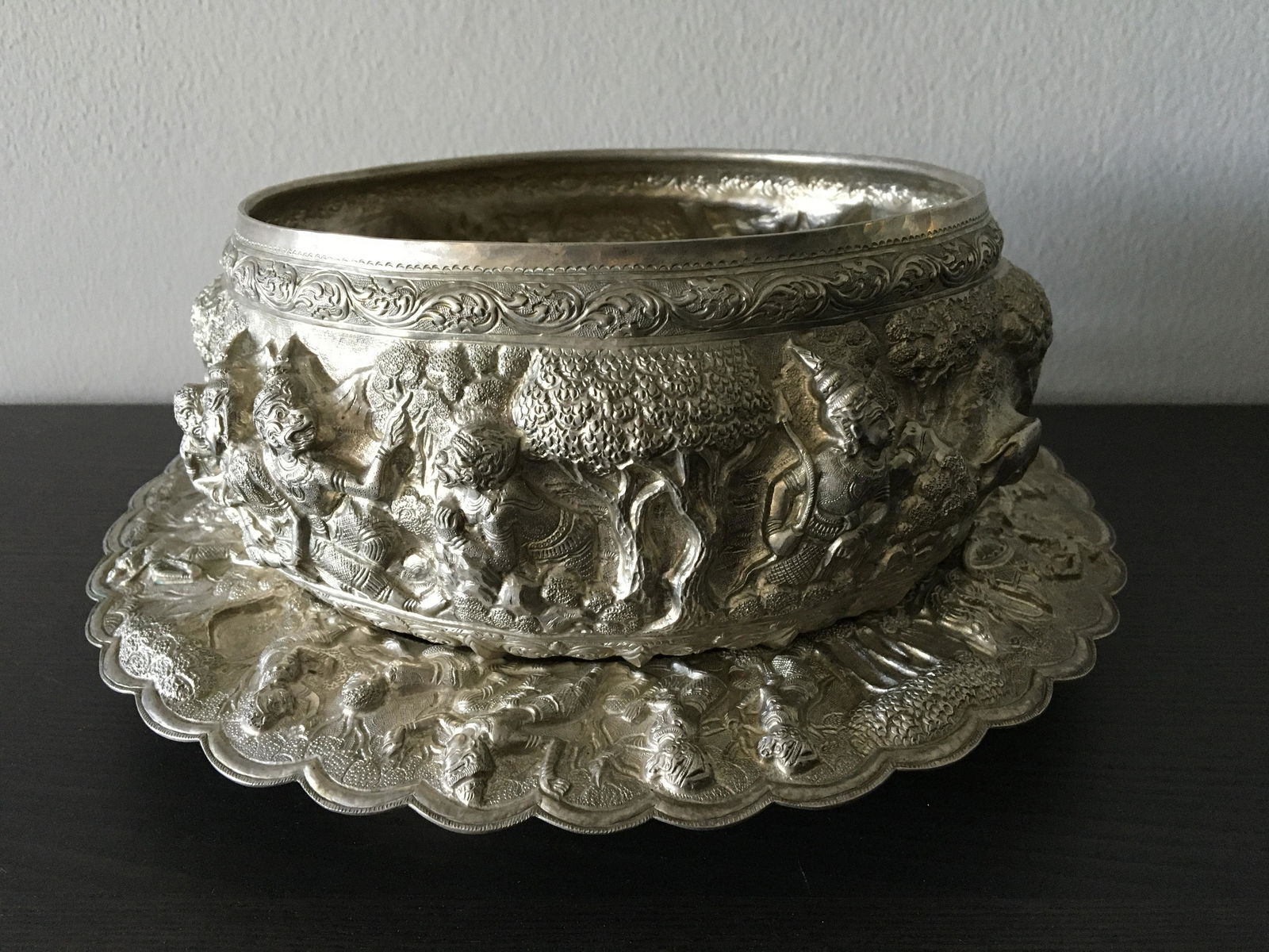 Vintage Thai/Southeast Asian Repousse Silver Bowl and (1 of 5)