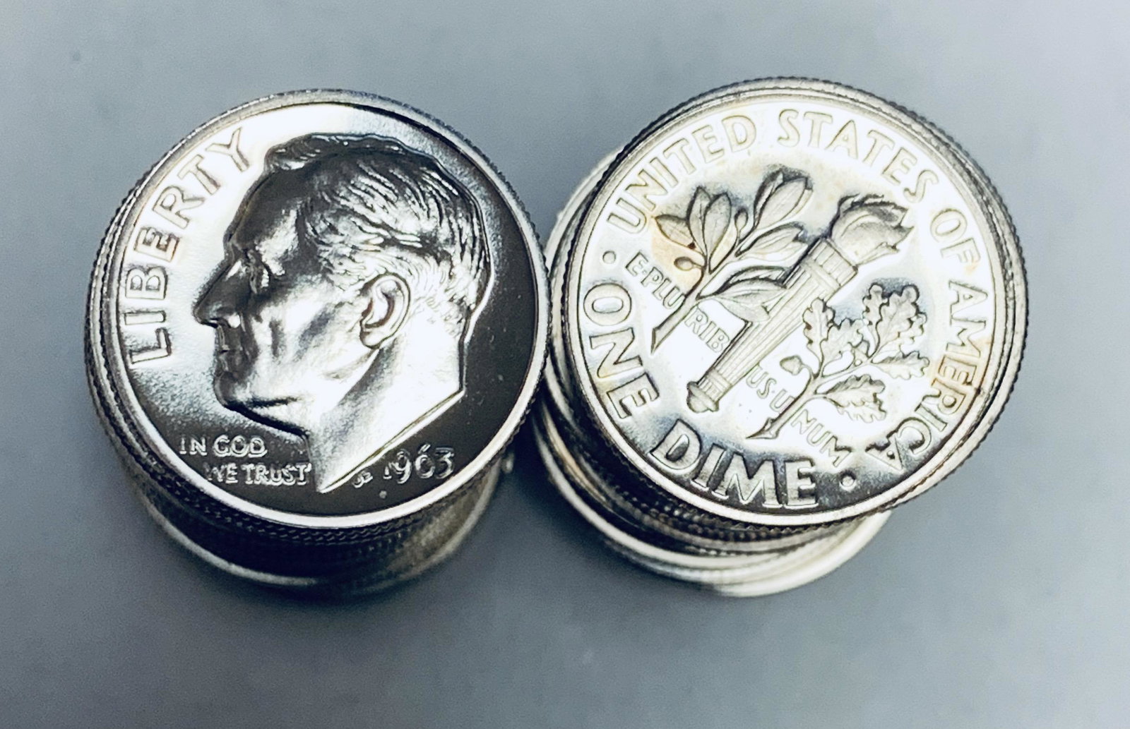 1963-P Roll of 50 Roosevelt Silver Dimes Proof (1 of 4)