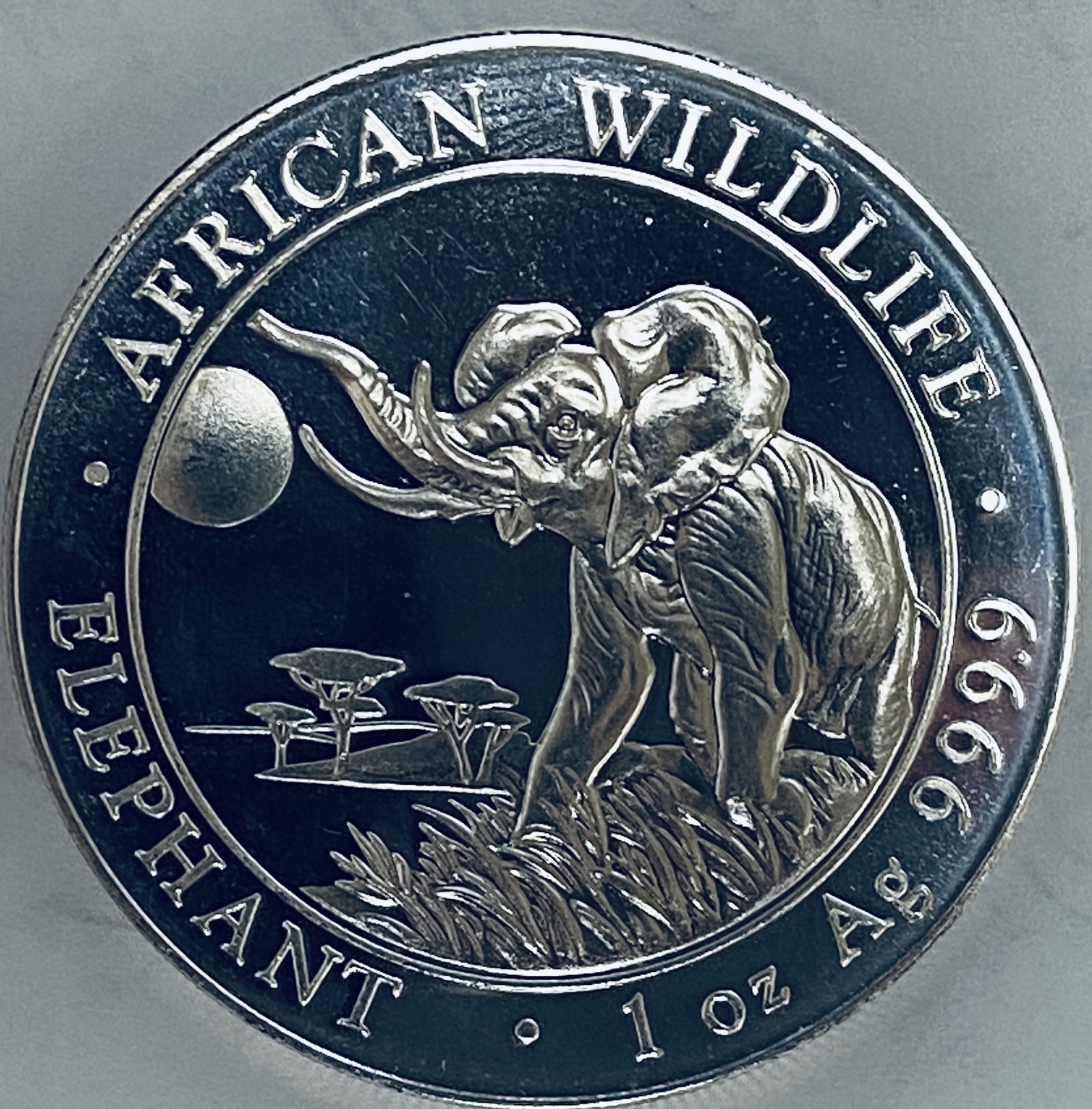 2016 Somali Republic 100 Shillings African WildLife: 2016 Somali Republic 100 Shillings African WildLife Elephant 1 oz Silver