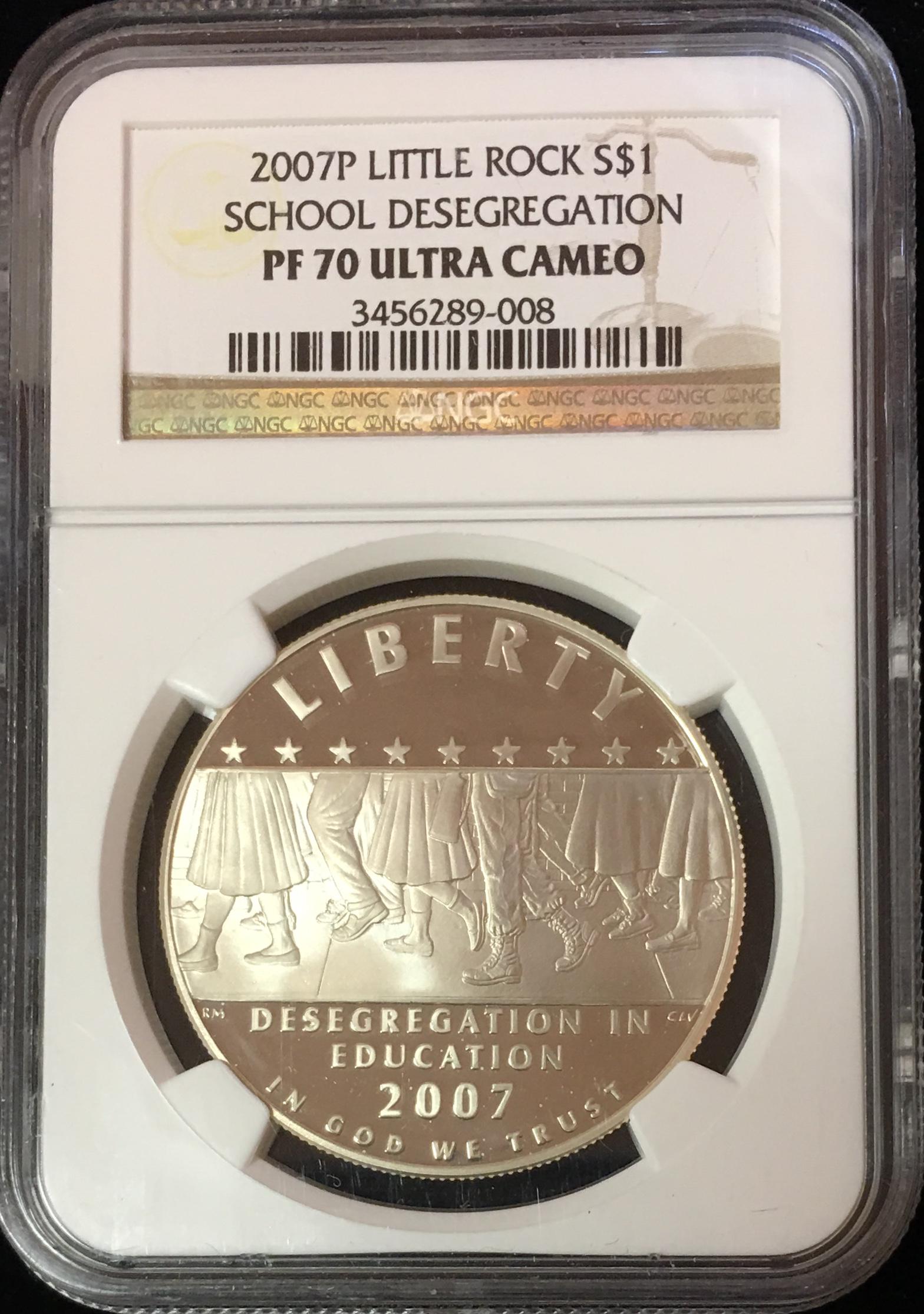 2007-P $1 Little Rock Commem Silver Dollar NGC PF70 (1 of 2)
