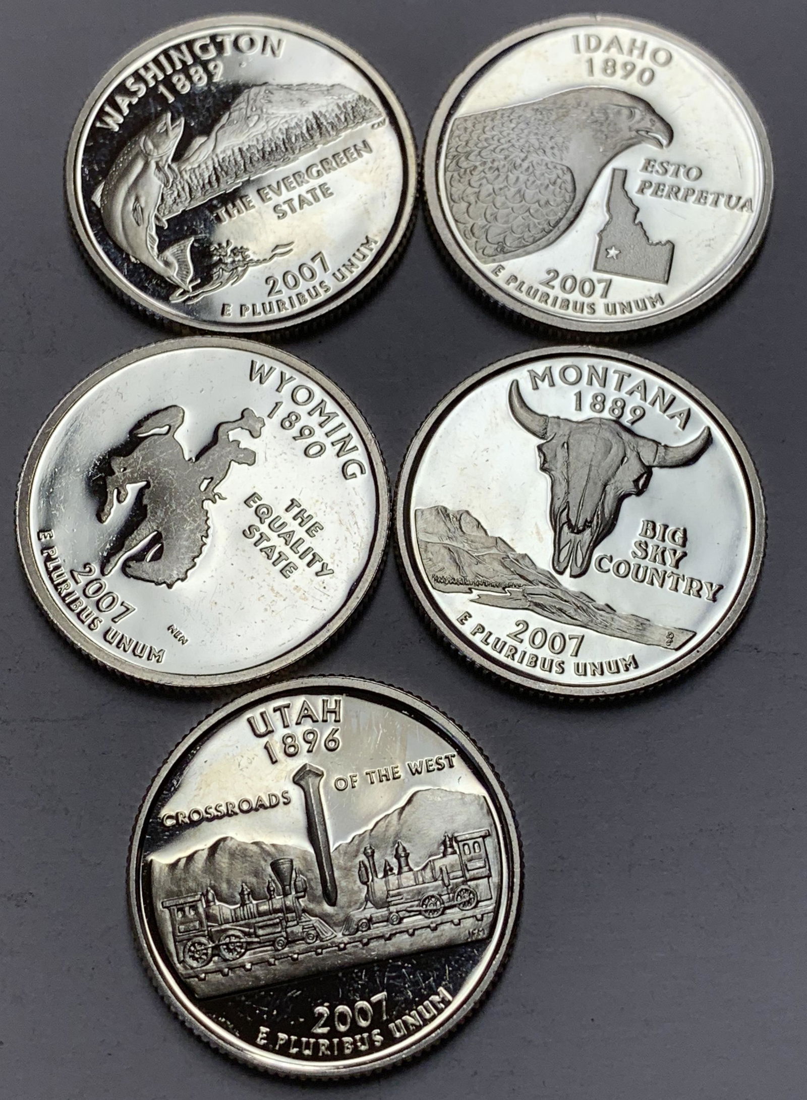 Lot of 5 - 2007-S Washington Silver Proof State (1 of 2)