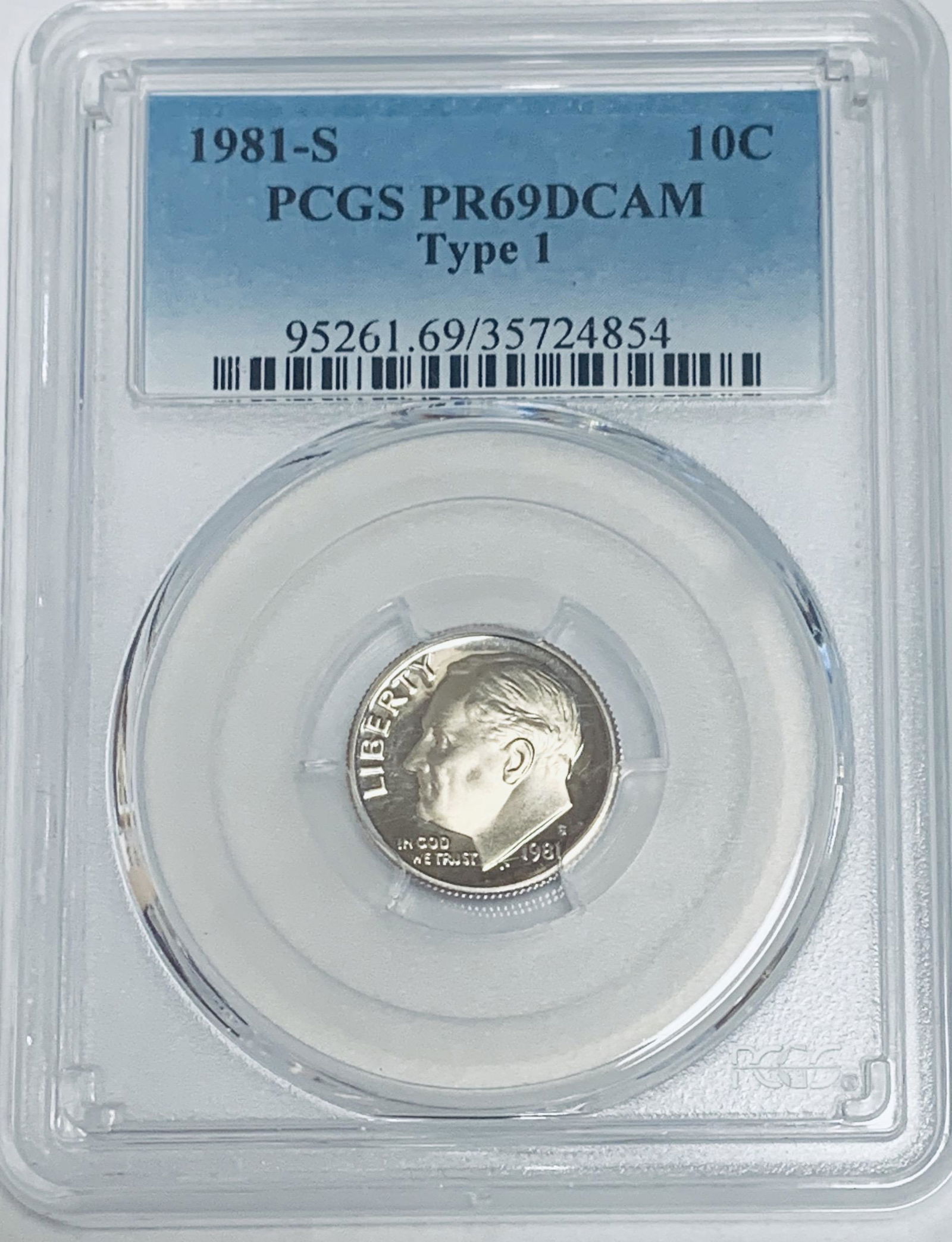 1981-S 10c Roosevelt Dime Type 1 PCGS PR69 DCAM (1 of 4)