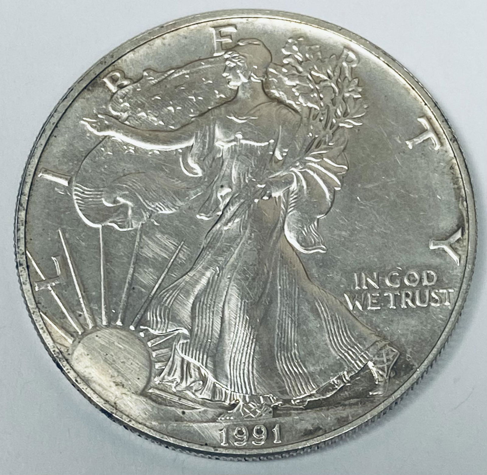 1991 $1 American Silver Eagle 1oz .999 Fine Silver BU (1 of 2)