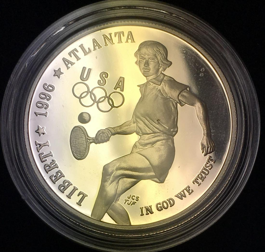 1996-P $1 Atlanta Olympic Tennis Commemorative Silver (1 of 2)