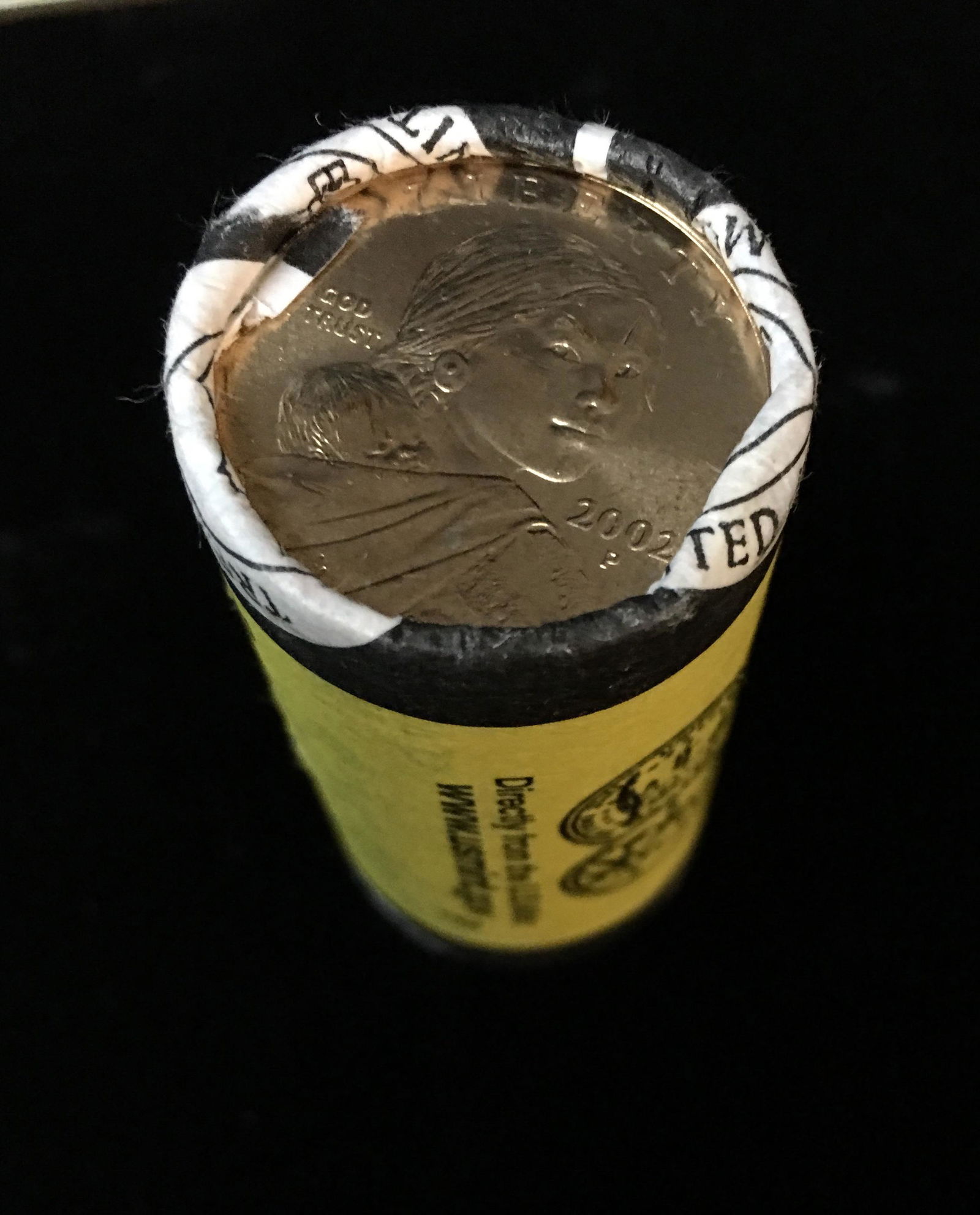 2002-P U.S. Mint Wrapped Roll of 25 Sacagawea Dollars (1 of 2)