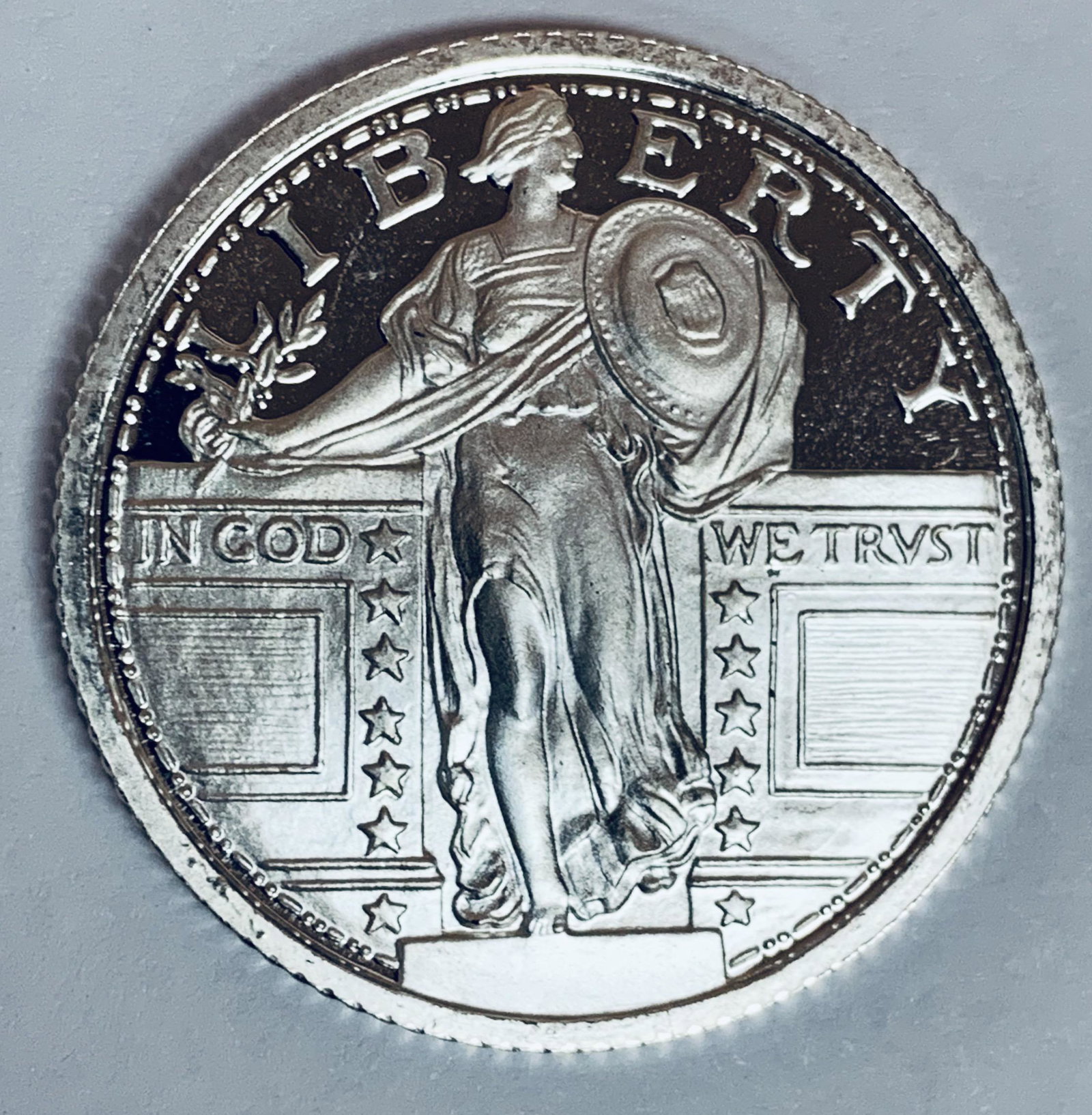 Standing Liberty with Shield 1/4 oz. .999 Fine Silver (1 of 4)