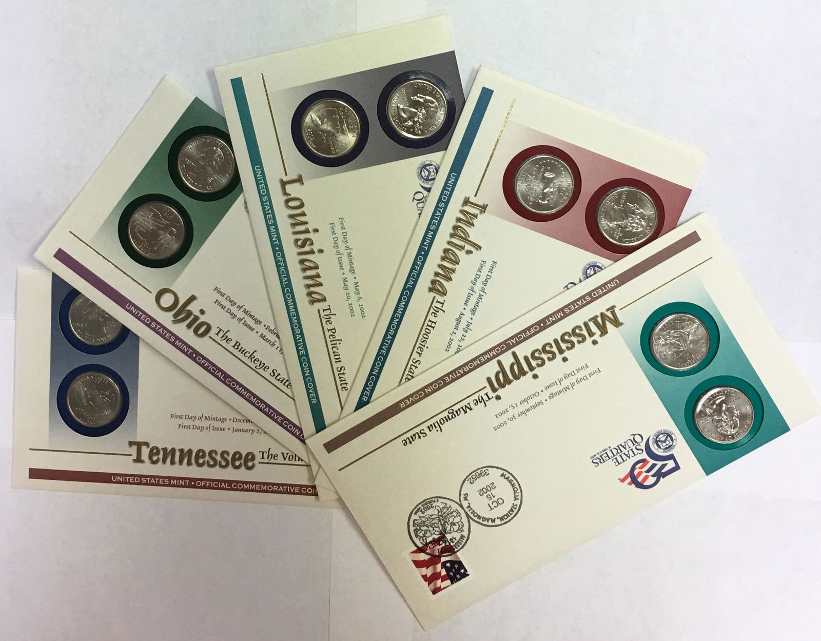 2002-P&D Lot of Five Commemorative State Quarter Sets, (1 of 6)