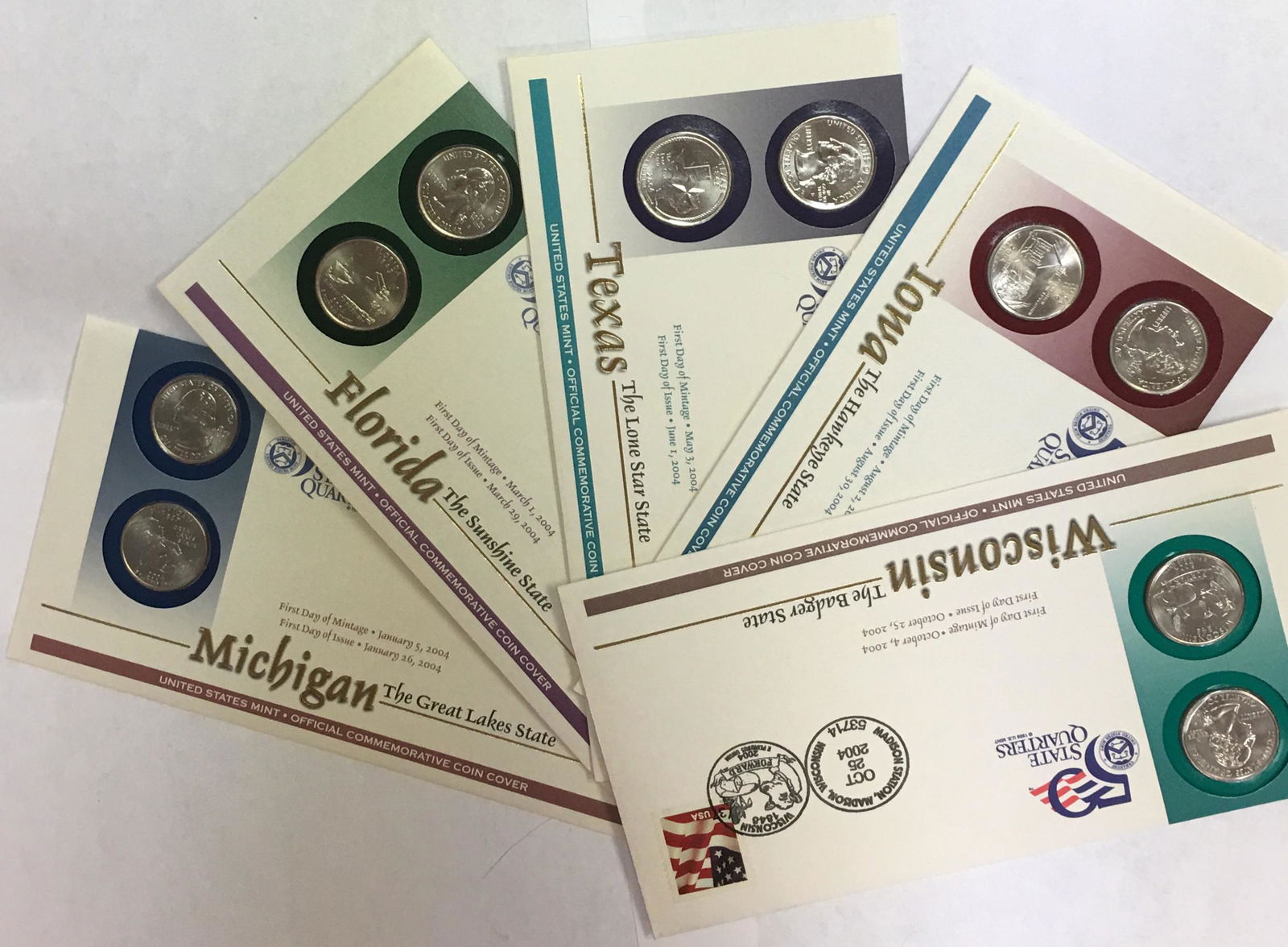 2004-P&D Lot of Five Commemorative State Quarter Sets, (1 of 7)