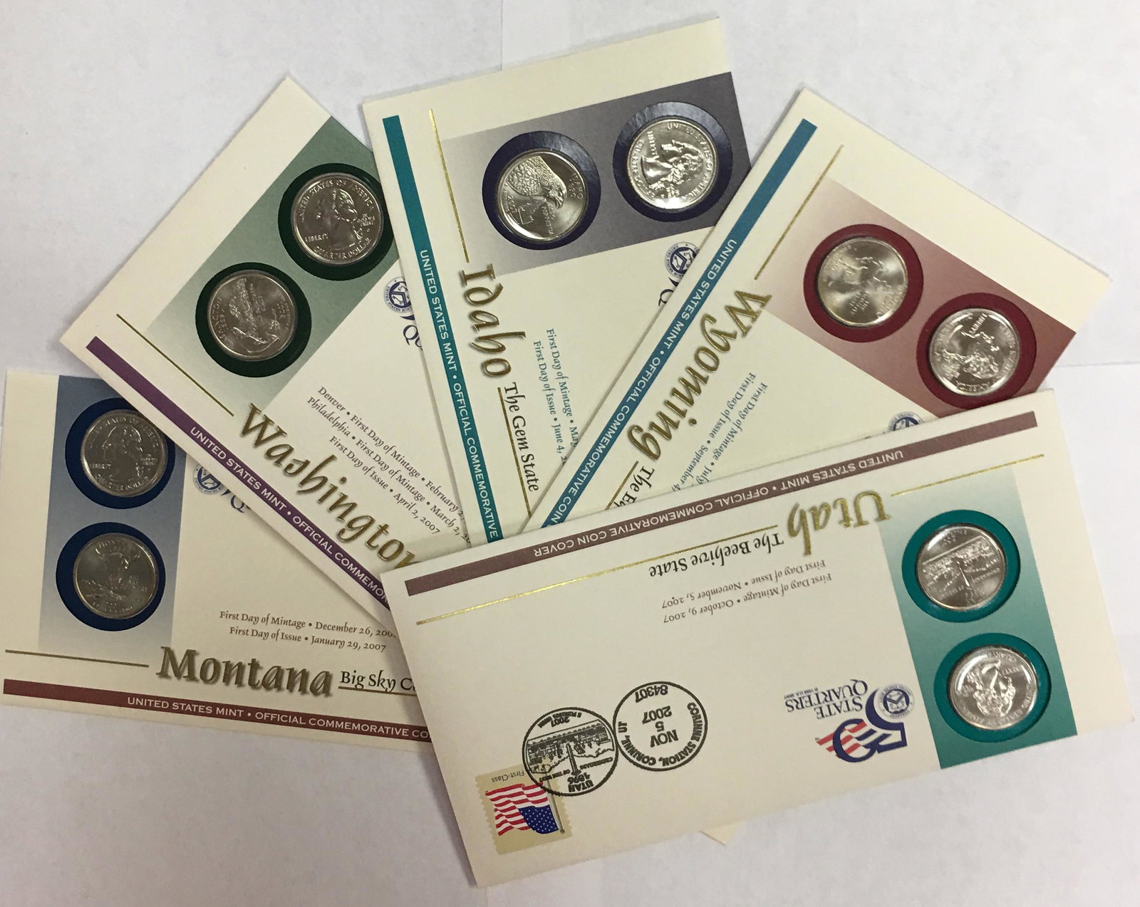 2007-P&D Lot of Five Commemorative State Quarter Sets, (1 of 7)