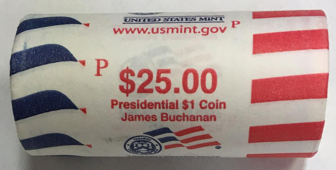 2010-P James Buchanan Presidential 25-Coin Roll $1 US (1 of 3)