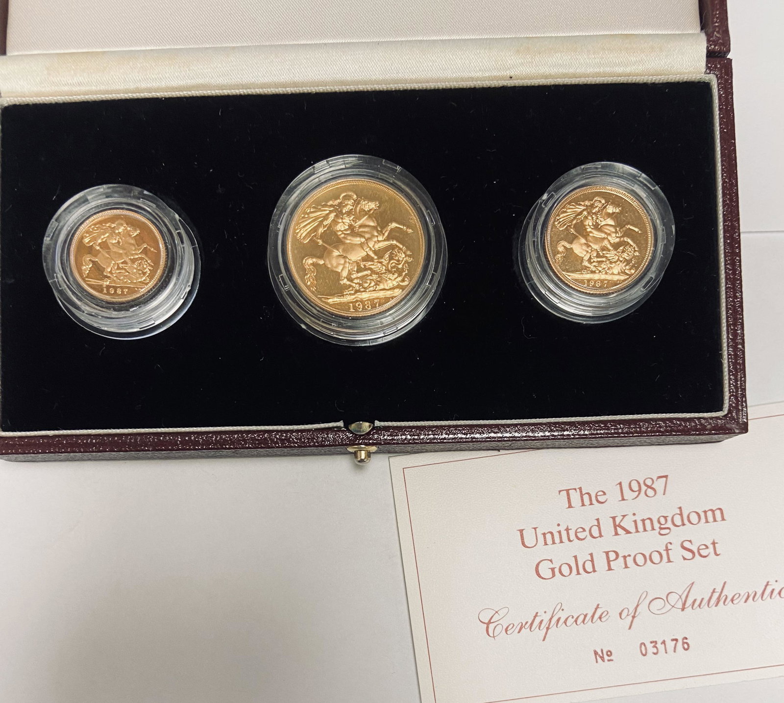 The 1987 United Kingdom Gold Sovereign Three Coins (1 of 5)