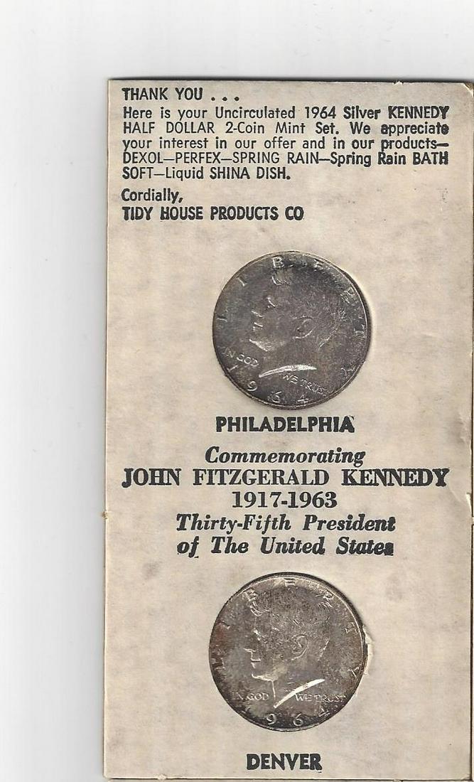 1964 P & D KENNEDY HALF DOLLAR COMMEMORATIVE SET (1 of 2)