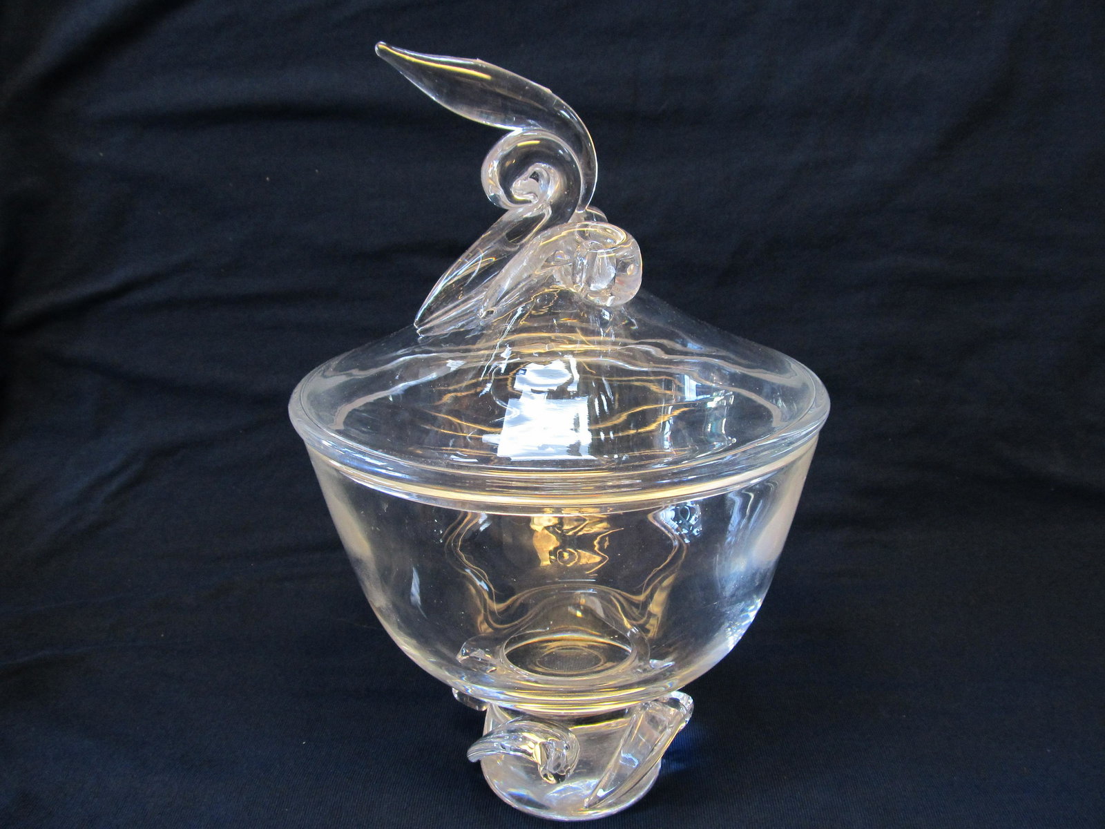 STEUBEN CRYSTAL FABULOUS LARGE LIDDED BOWL 11 1/2” (1 of 8)