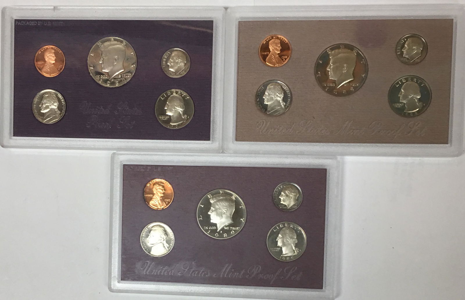 1987 - 1989 Proof Sets without Boxes & COA (1 of 4)