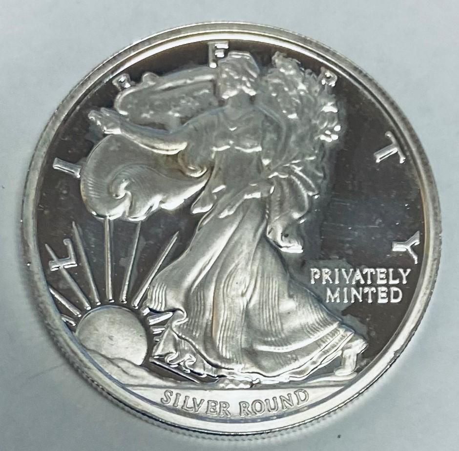 Monet Metals Exchange Silver Round 1/2 oz .999 Fine: Monet Metals Exchange Silver Round 1/2 oz .999 Fine Silver