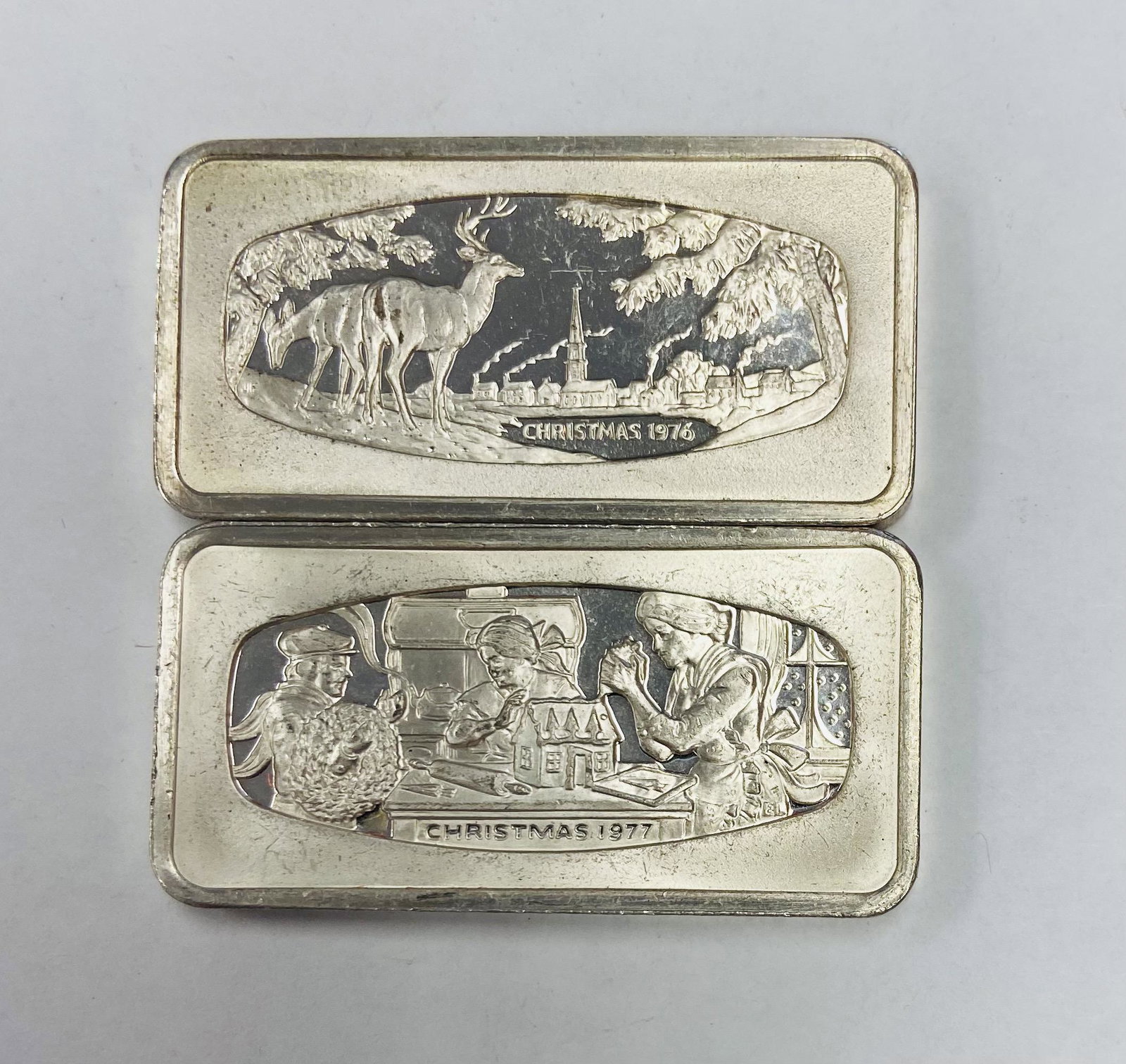 1976 & 1977 Christmas Franklin Mint Sterling Silver (1 of 2)