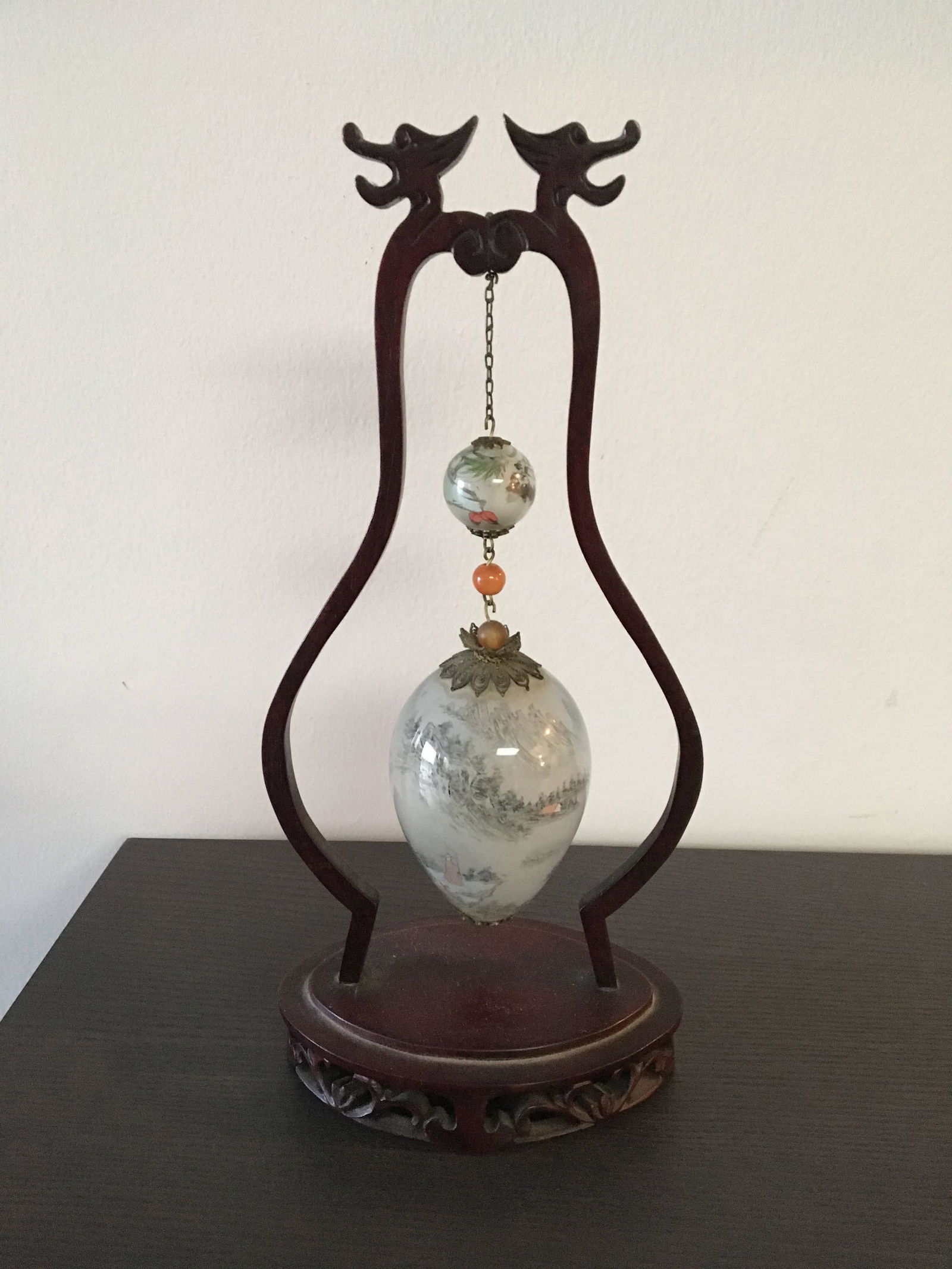 Chinese Antique Asian Hand Blown Reversed Painted (1 of 2)