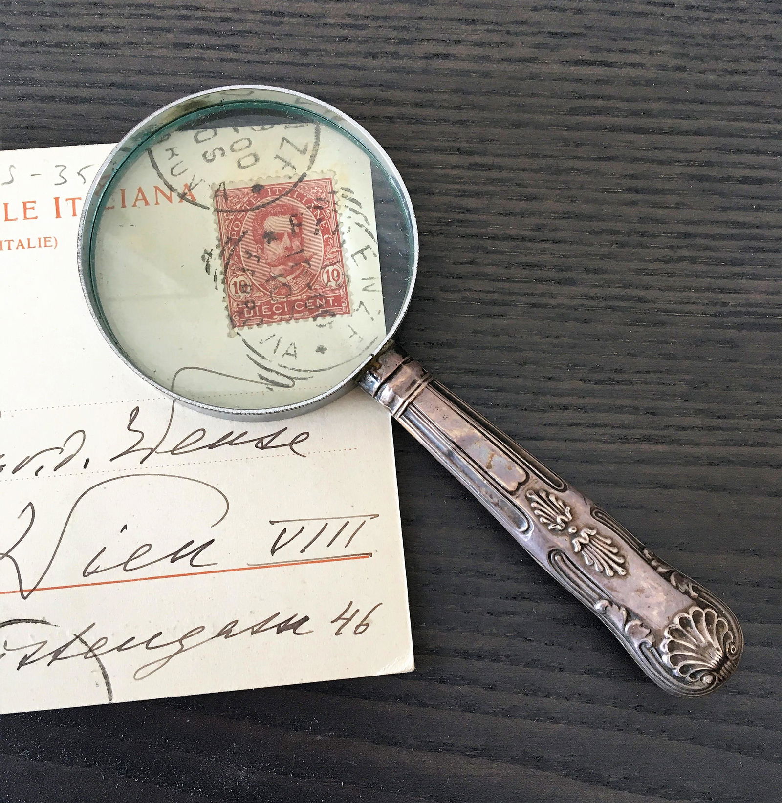 Antique Sterling Silver Handled Magnifying Glass (1 of 2)
