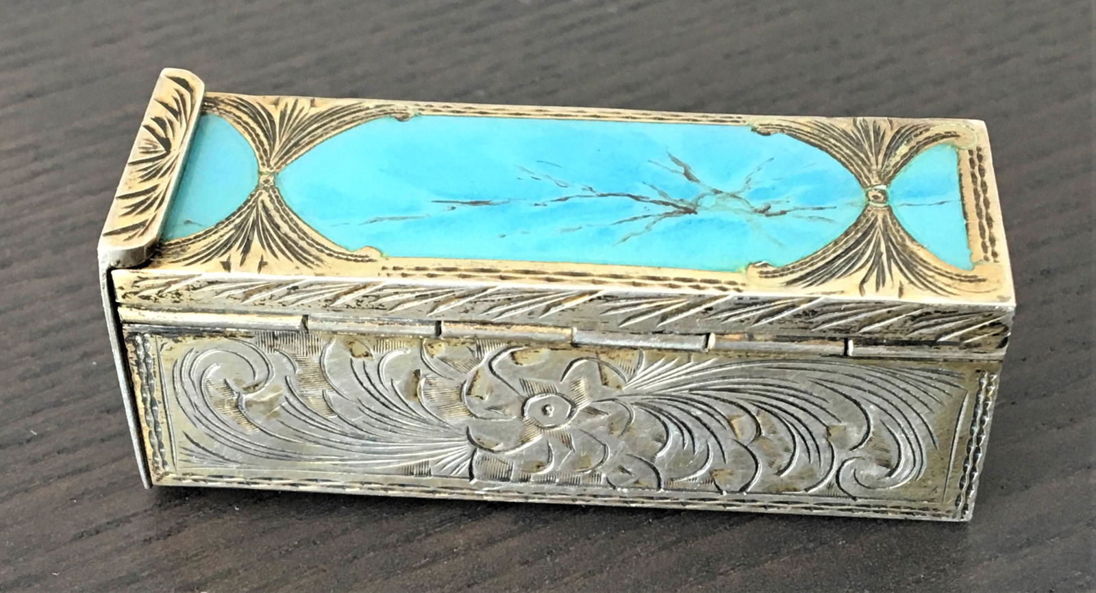 Antique .800 Silver and Enamel Lipstick Case with (1 of 3)