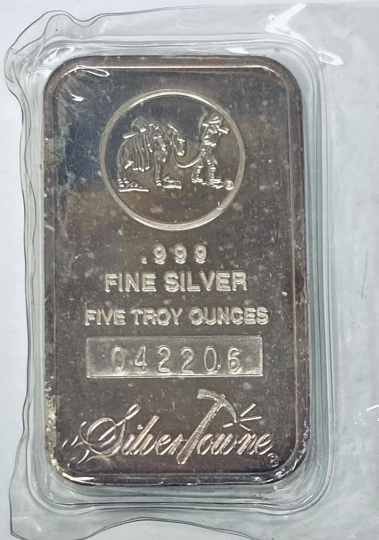 Prospector SilverTowne 5 oz .999 Fine Silver Bar (1 of 2)