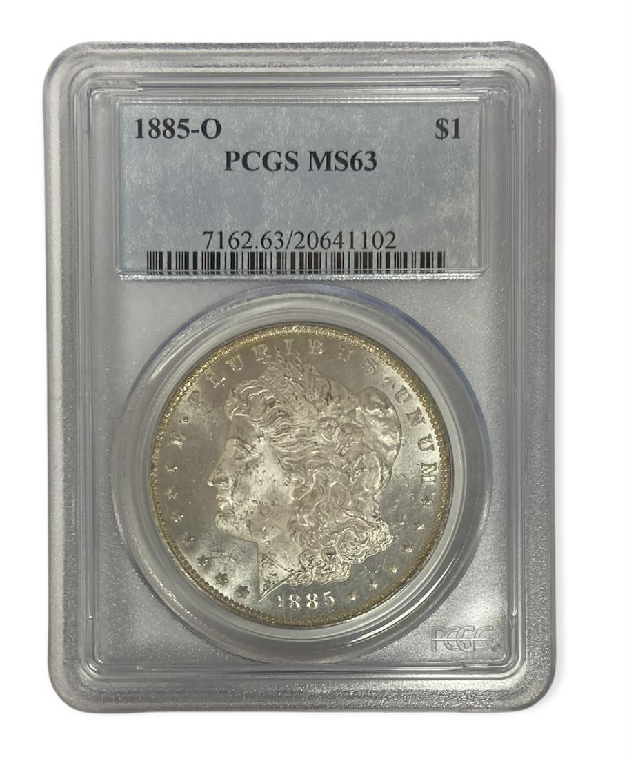 1885-O $1 Morgan Silver Dollar PCGS MS63 (1 of 4)