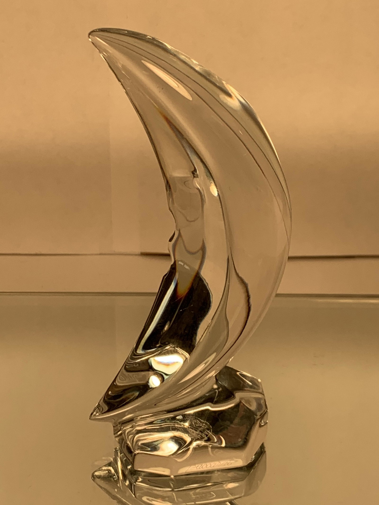 Attractive Baccarat Crystal Clear Crescent Moon (1 of 4)