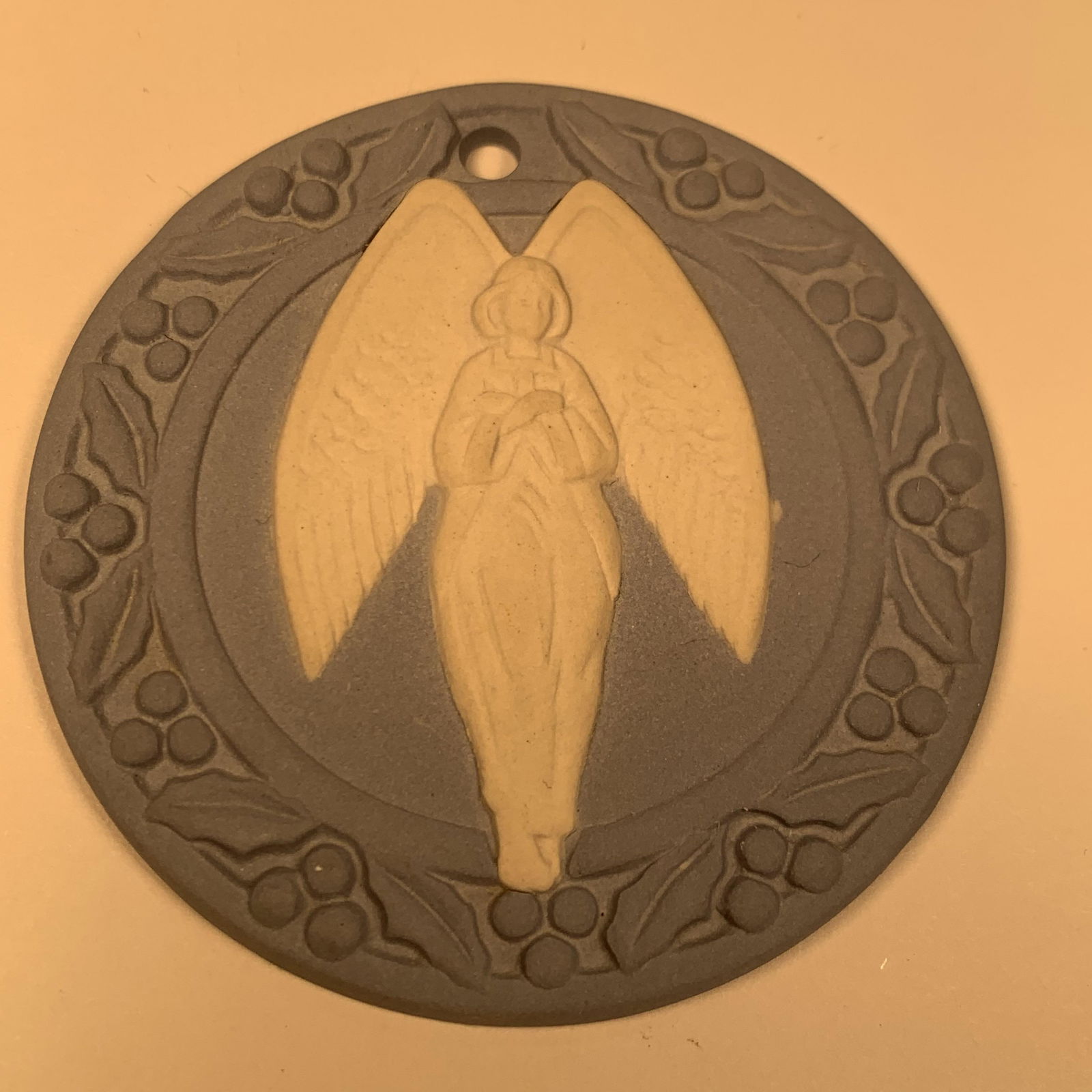 Nice Wedgwood Light Blue Jasperware Angel Pendant 2 (1 of 4)