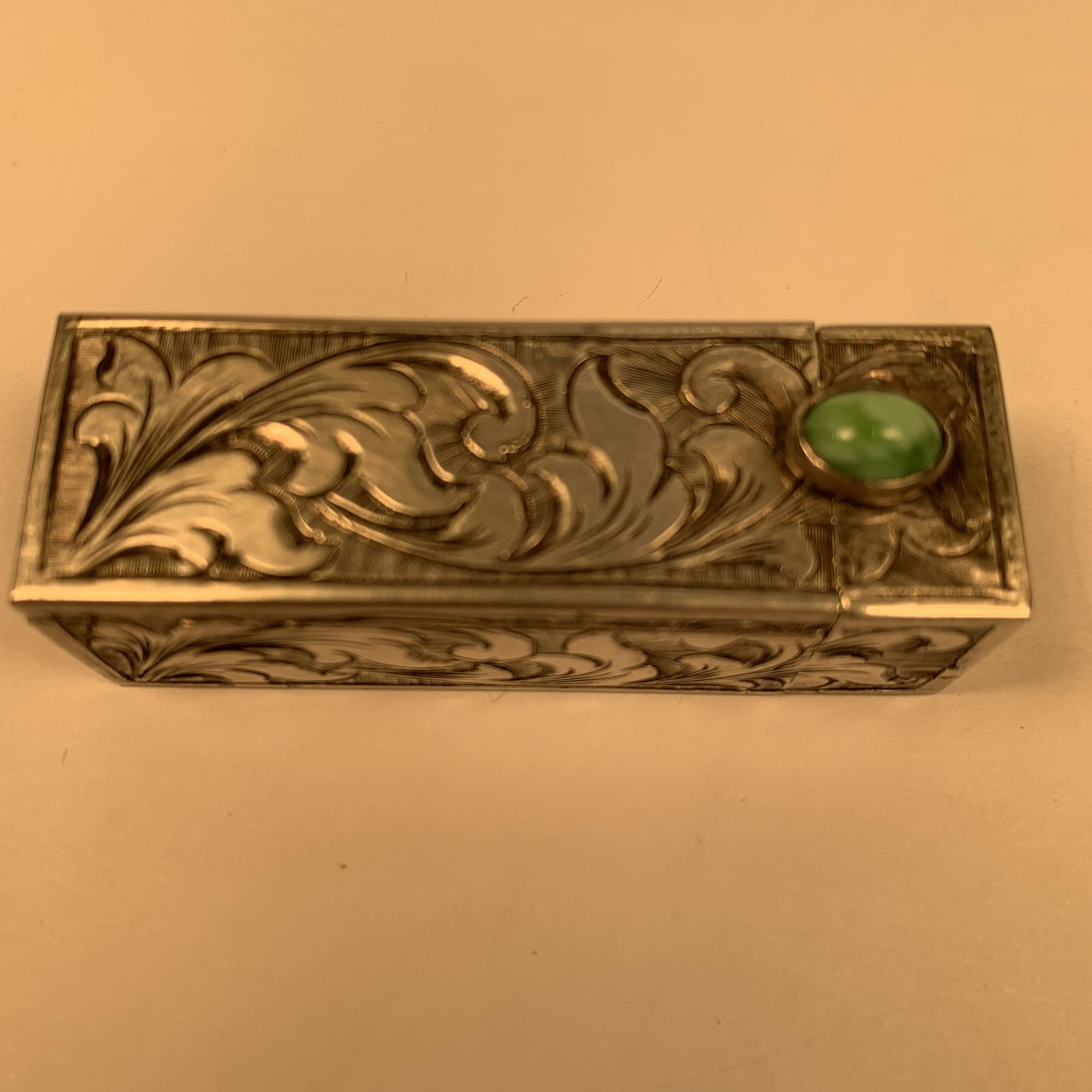Great 800 Silver Italian Cabochon Stone Lipstick Holder (1 of 6)
