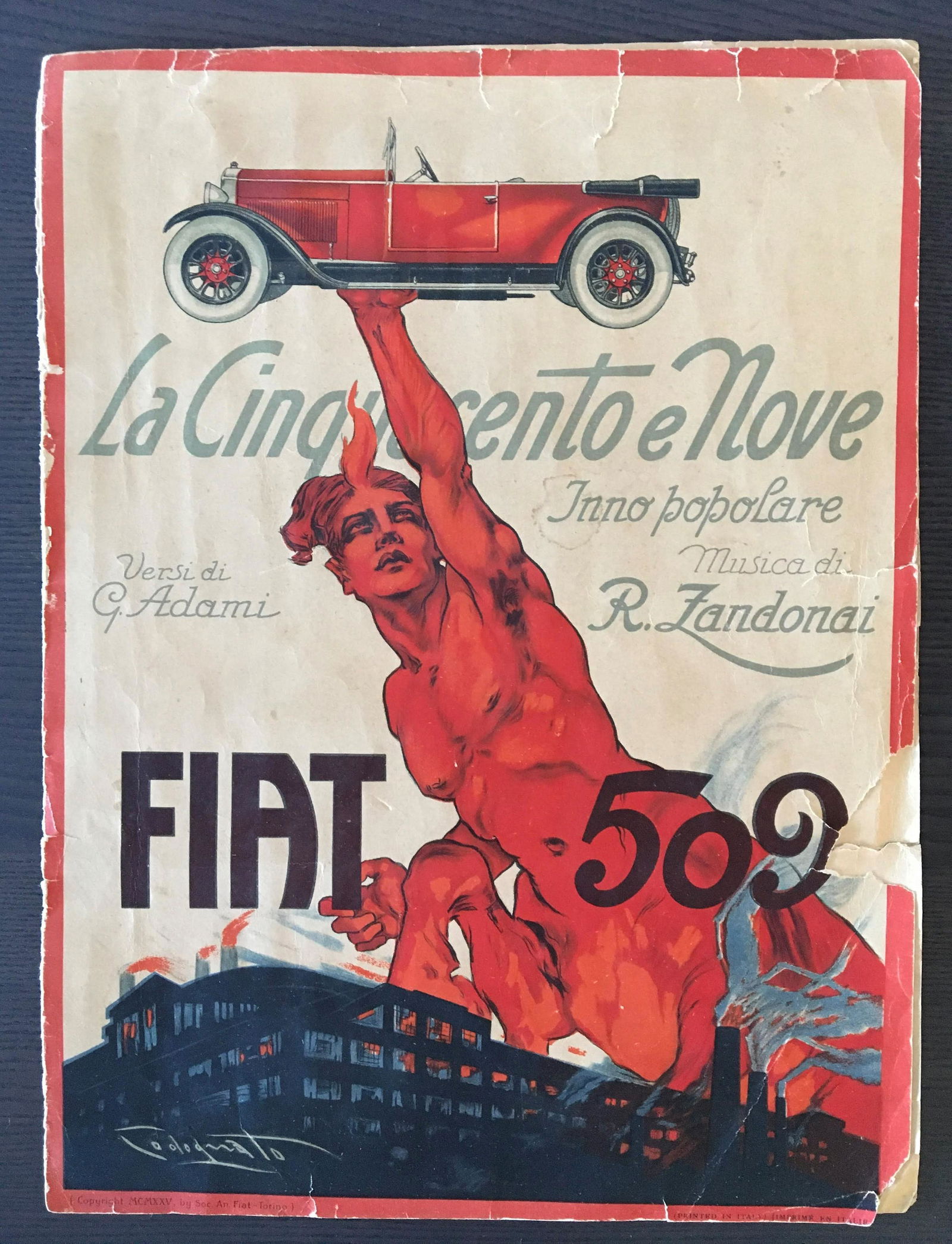 Vintage Fiat-509 Original Songbook (1 of 2)