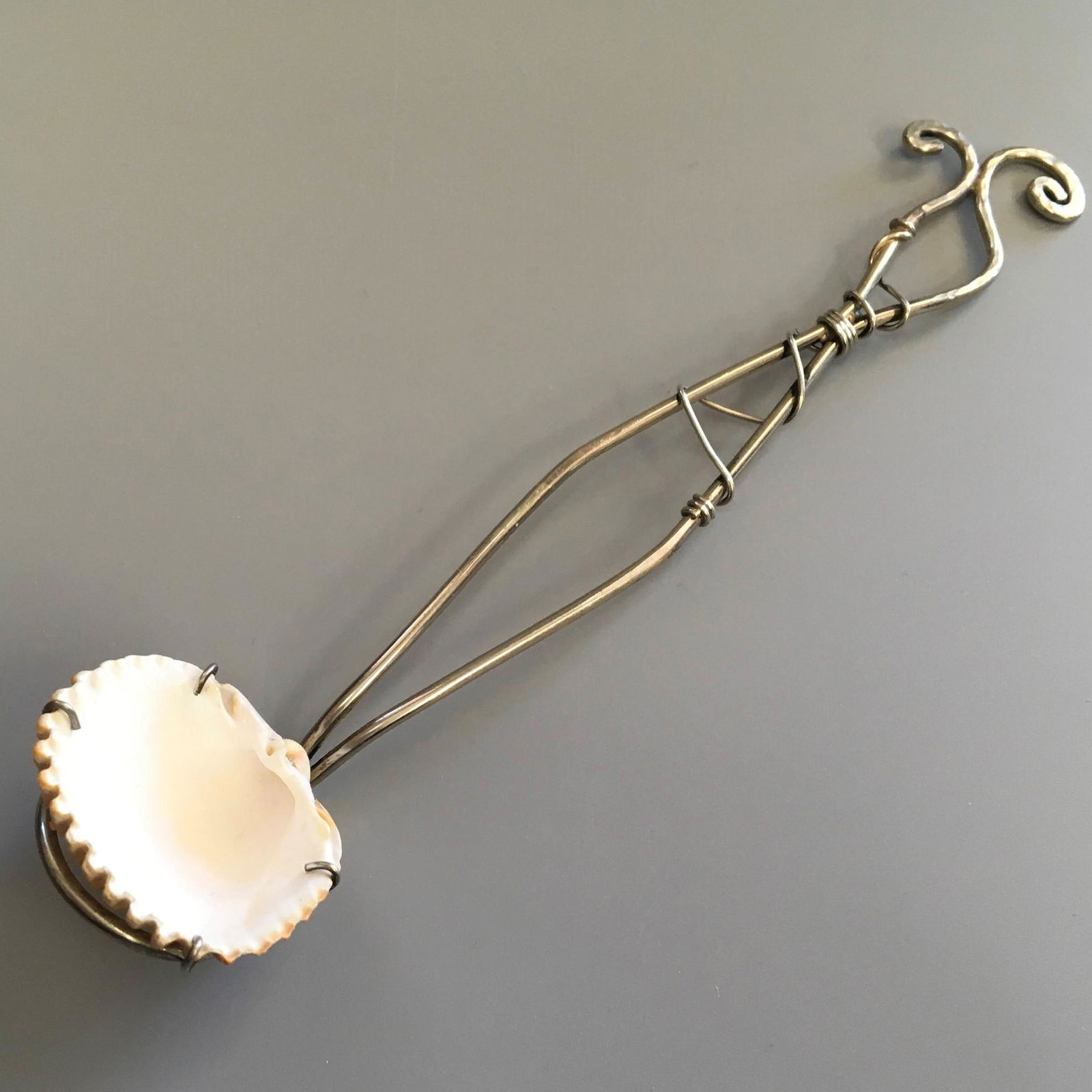 Antique Clam Shell and Metal Spoon (1 of 2)