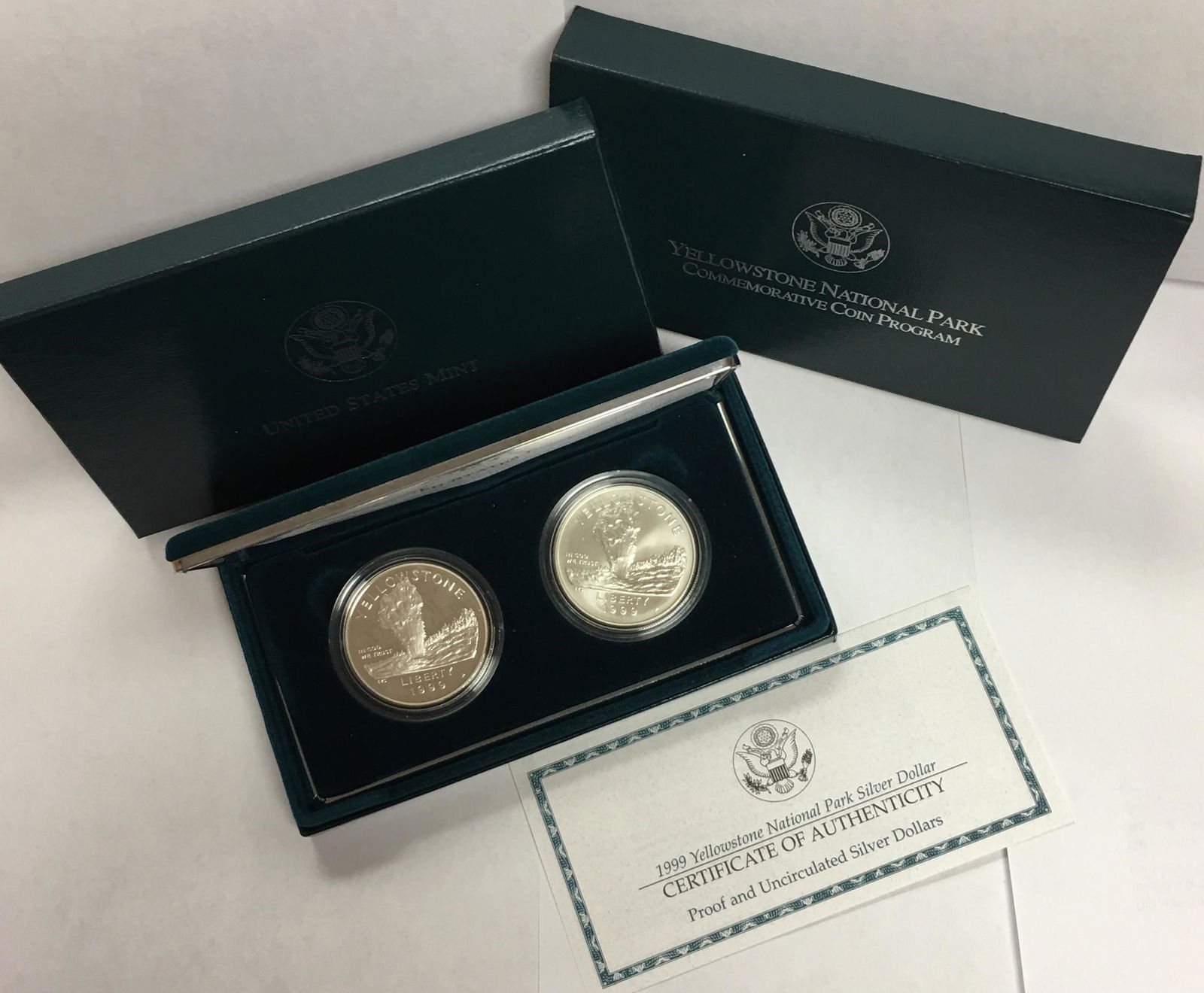 1999-P $1 Yellowstone Commemorative Silver Two-Coins (1 of 5)