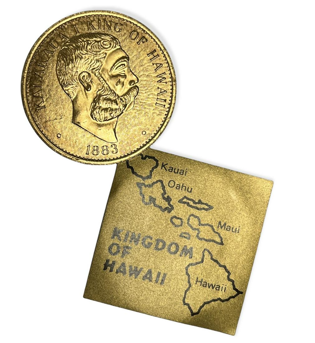 KALAKAUA I KING OF HAWAII 1883 COMMEMORATIVE AKAHI DALA: KALAKAUA I KING OF HAWAII 1883 COMMEMORATIVE AKAHI DALA BRONZE COIN