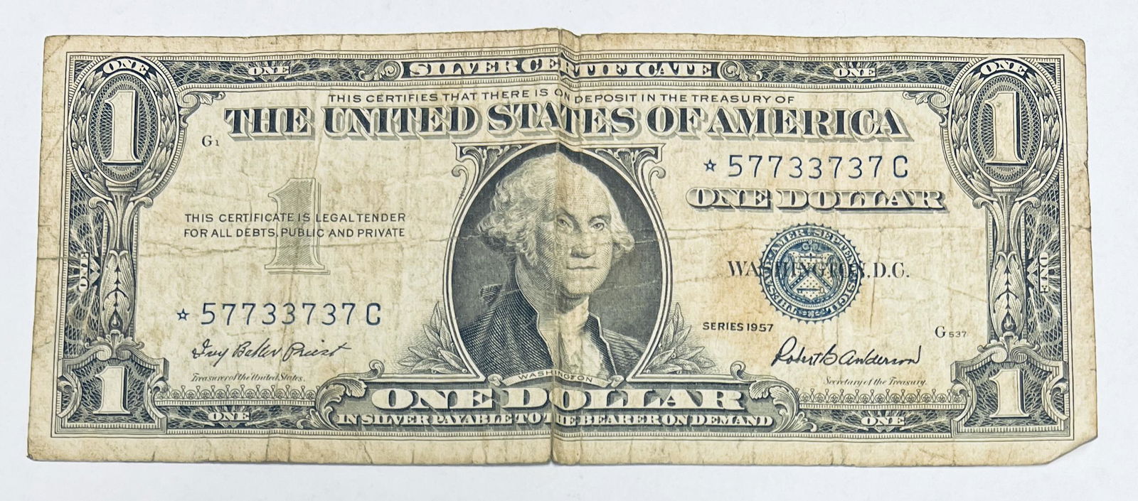 1957* $1 Silver Certificate Blue Seal ***Star Note (1 of 2)