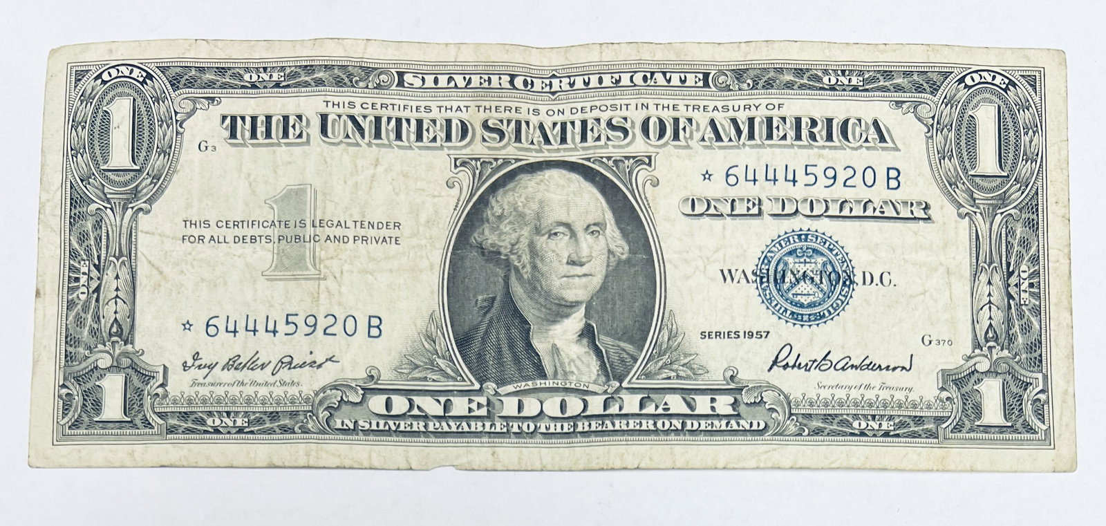 1957* $1 Silver Certificate Blue Seal ***Star Note (1 of 2)