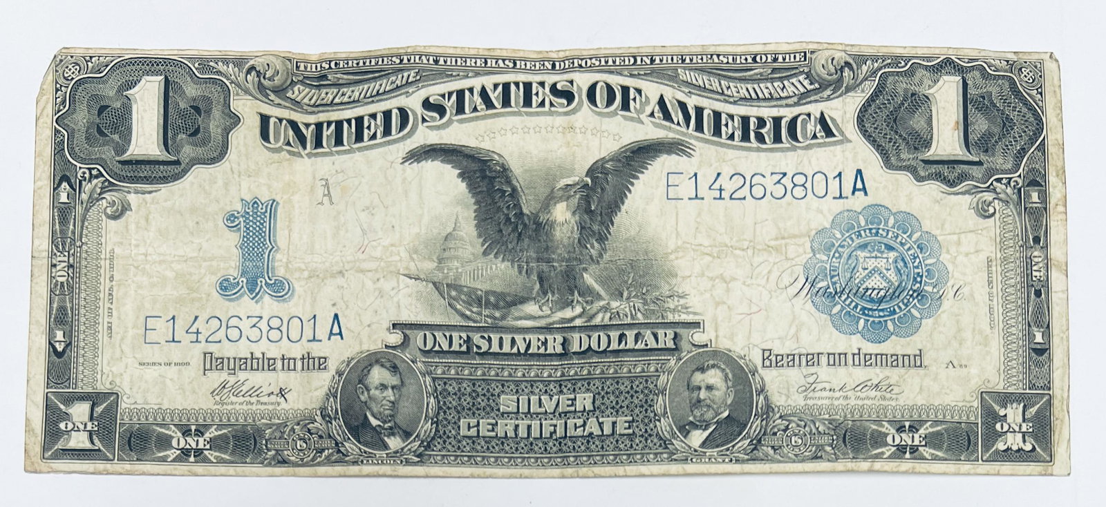 1899 $1 Large Size Silver Certificate Black Eagle Blue (1 of 2)