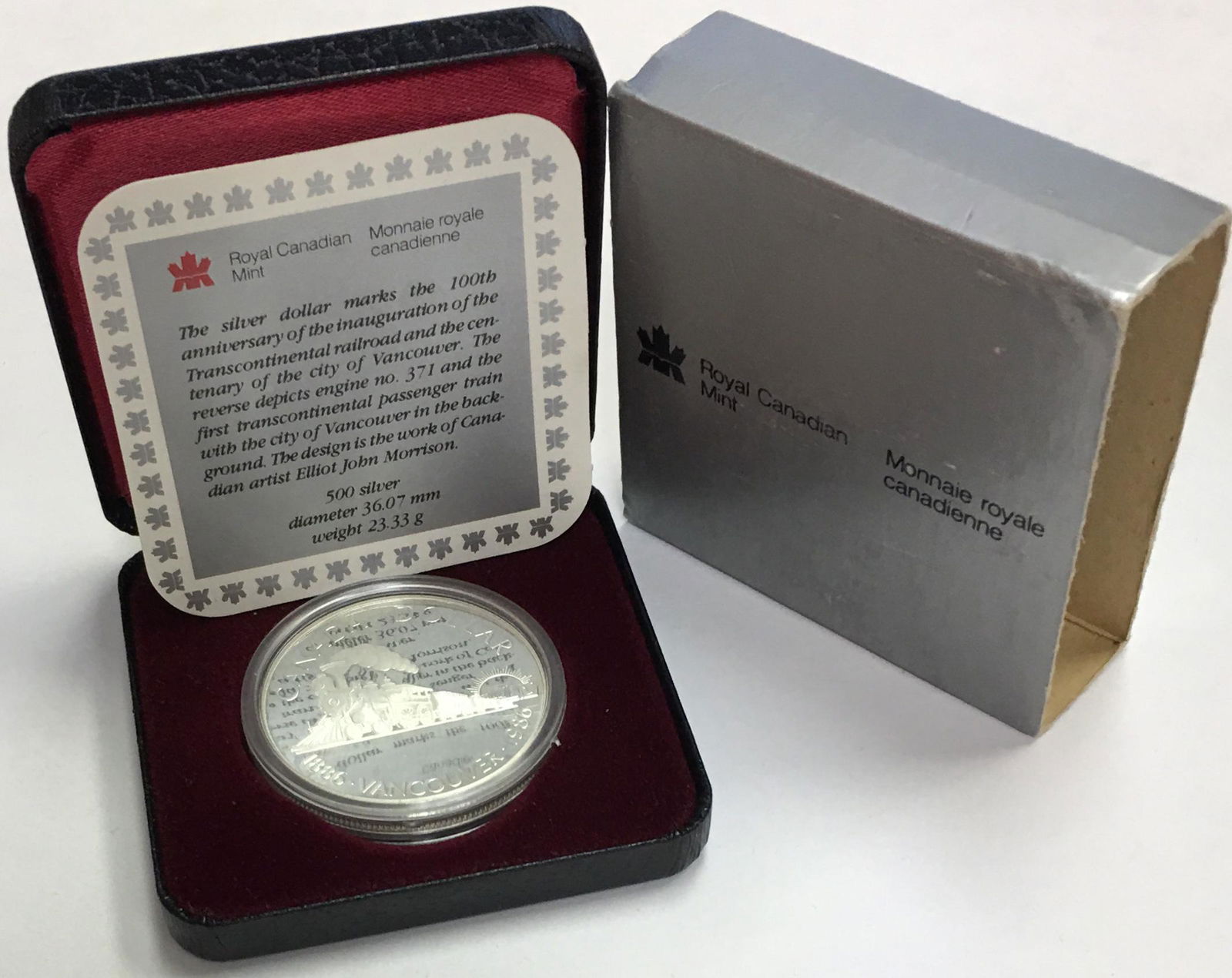 1986 Canada Vancouver Centennial Commemorative Silver Dollar in Original Package Proof (1 of 5)
