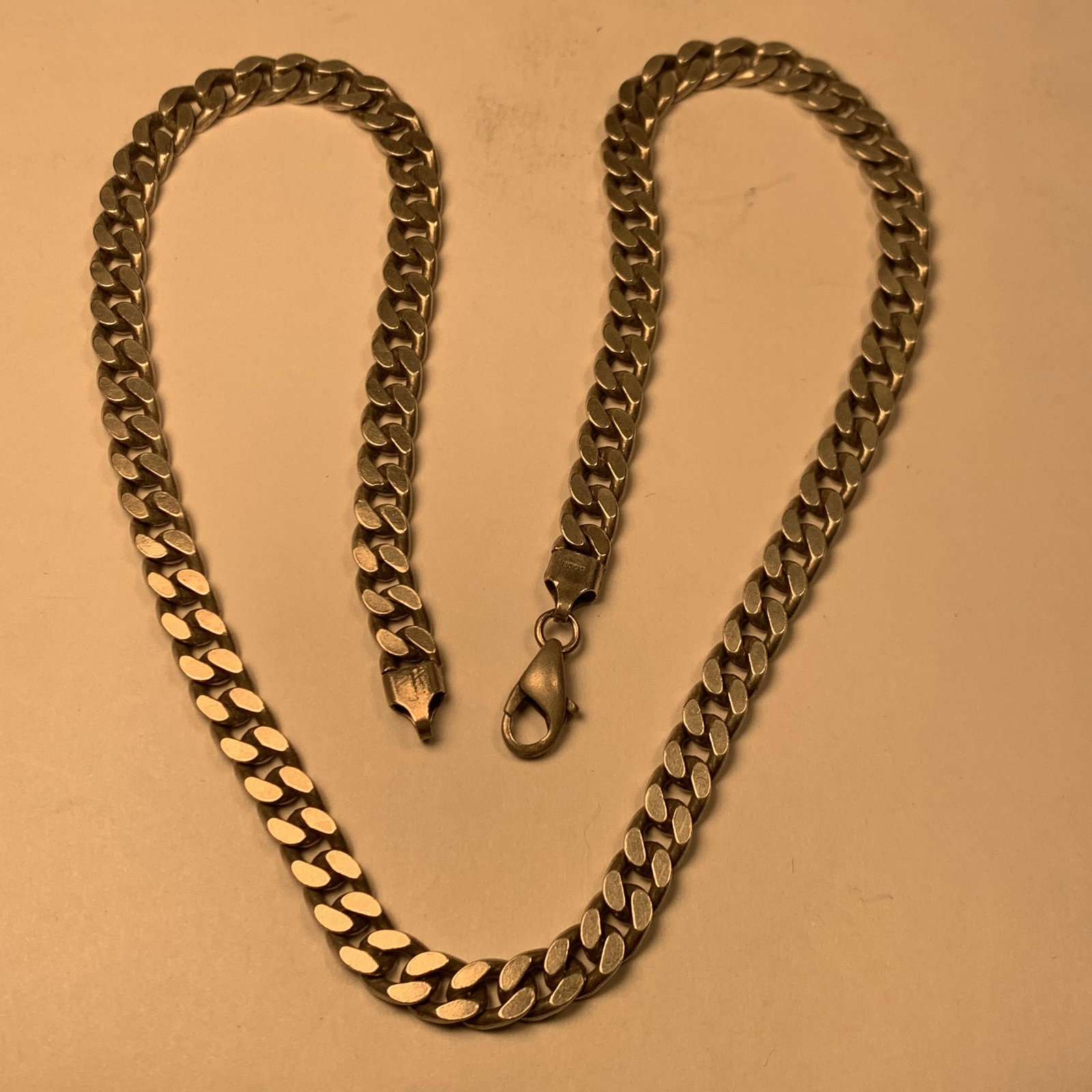 Italy Great Sterling Silver Necklace Lightly Used 18" Long 1 1/4 Troy V Good Cond (1 of 4)