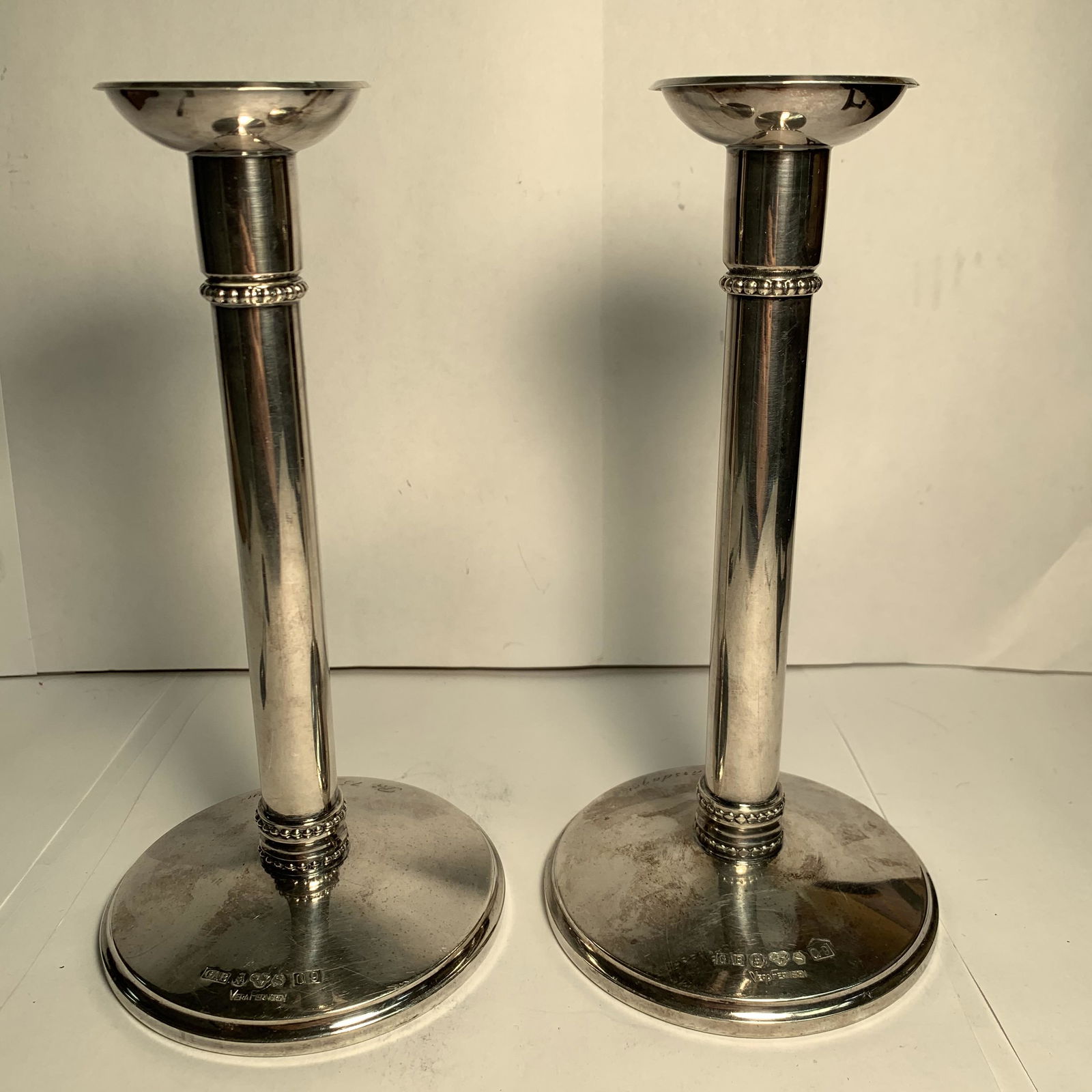 GAB SWEDEN VERA FERNGREN Choice Silver Candlesticks 7 ¾" Tall Dtd 1966 Good Cond (1 of 10)
