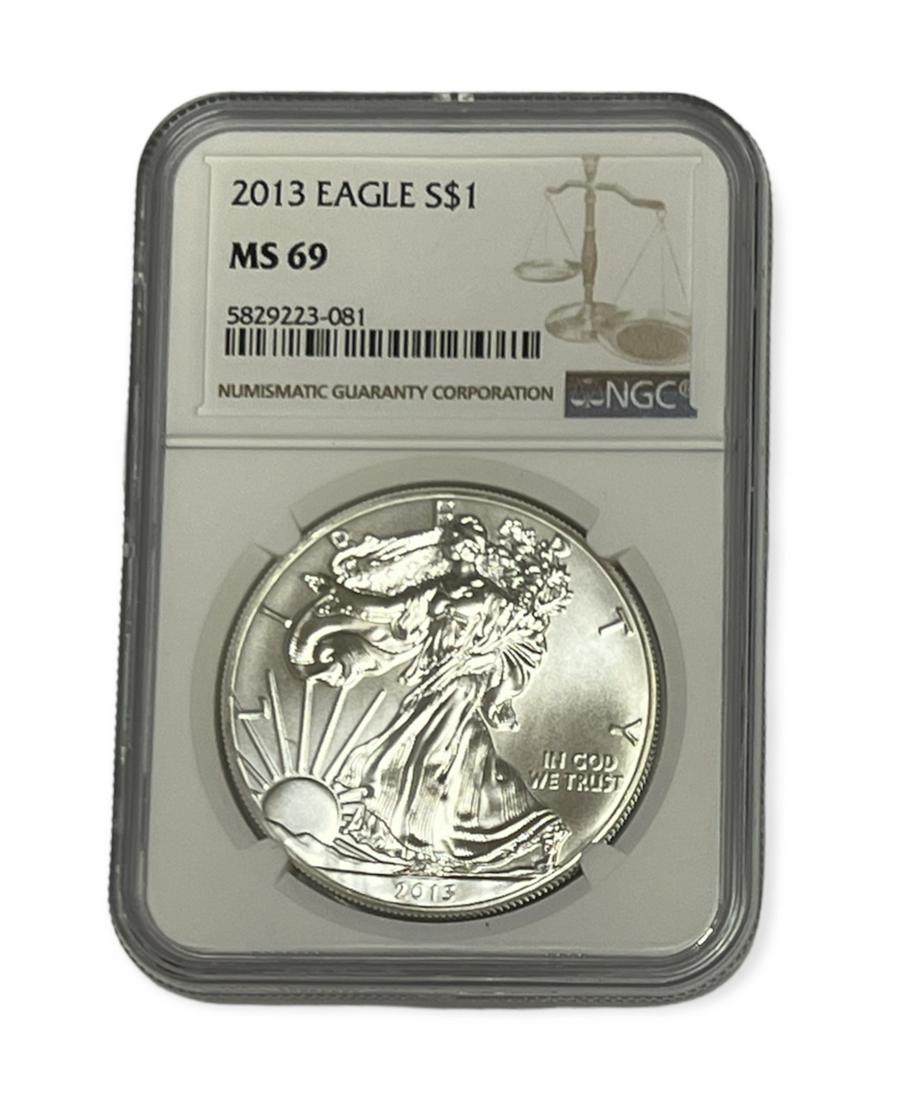 2013 $1 American Silver Eagle NGC MS69 (1 of 2)