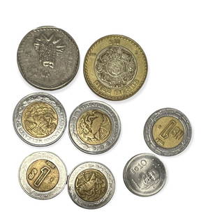 Lot of 8 Coins from Mexico: Lot of 8 Coins from Mexico