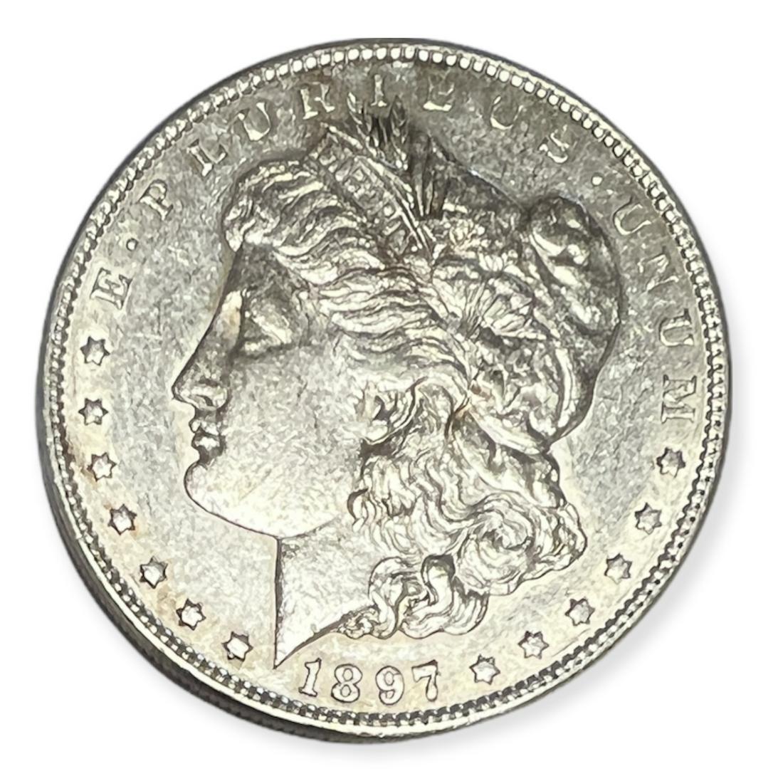 1897-S $1 Morgan Silver Dollar AU/BU (1 of 2)