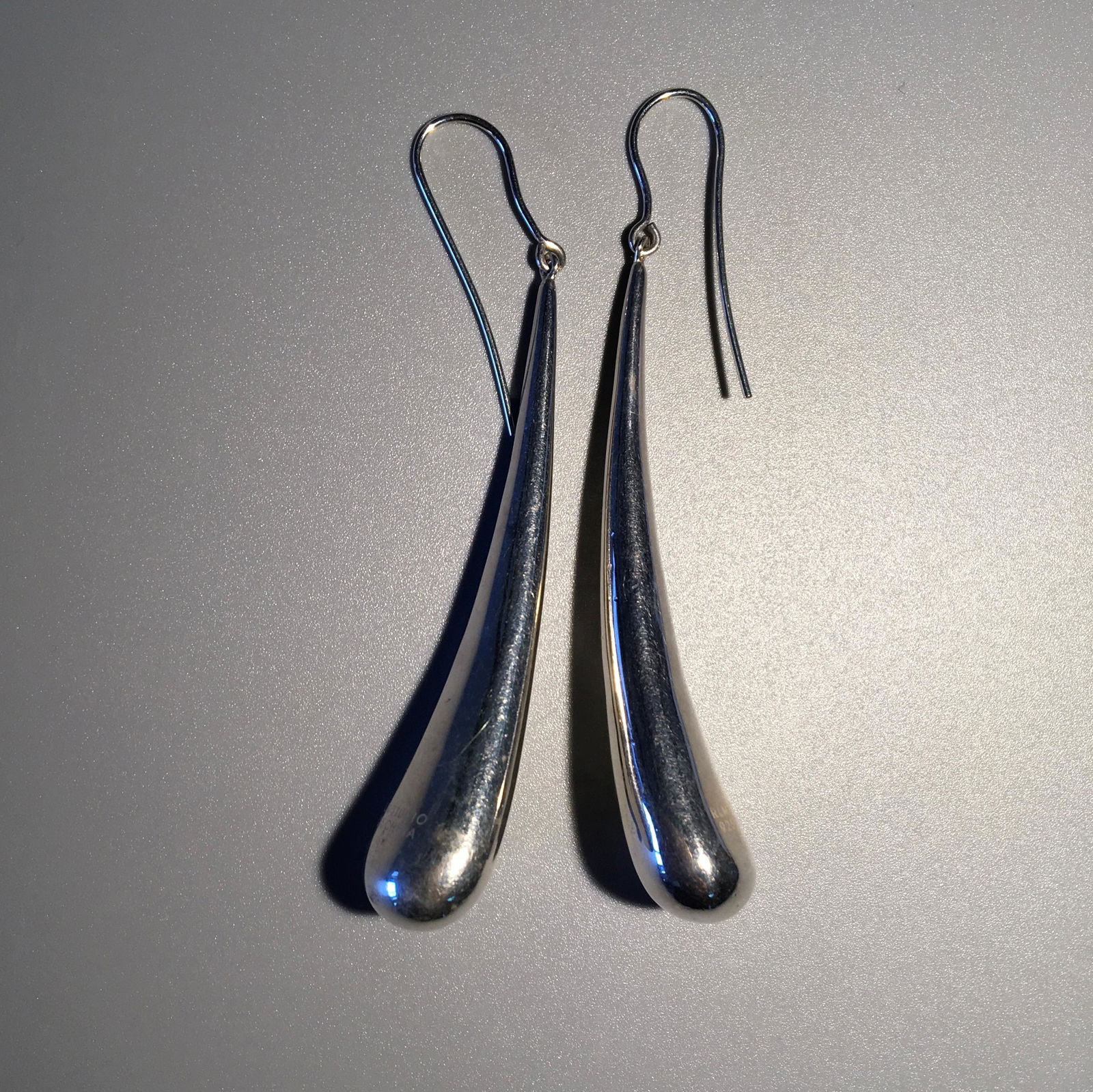 Sterling Silver Elongated Teardrop Earrings (1 of 2)