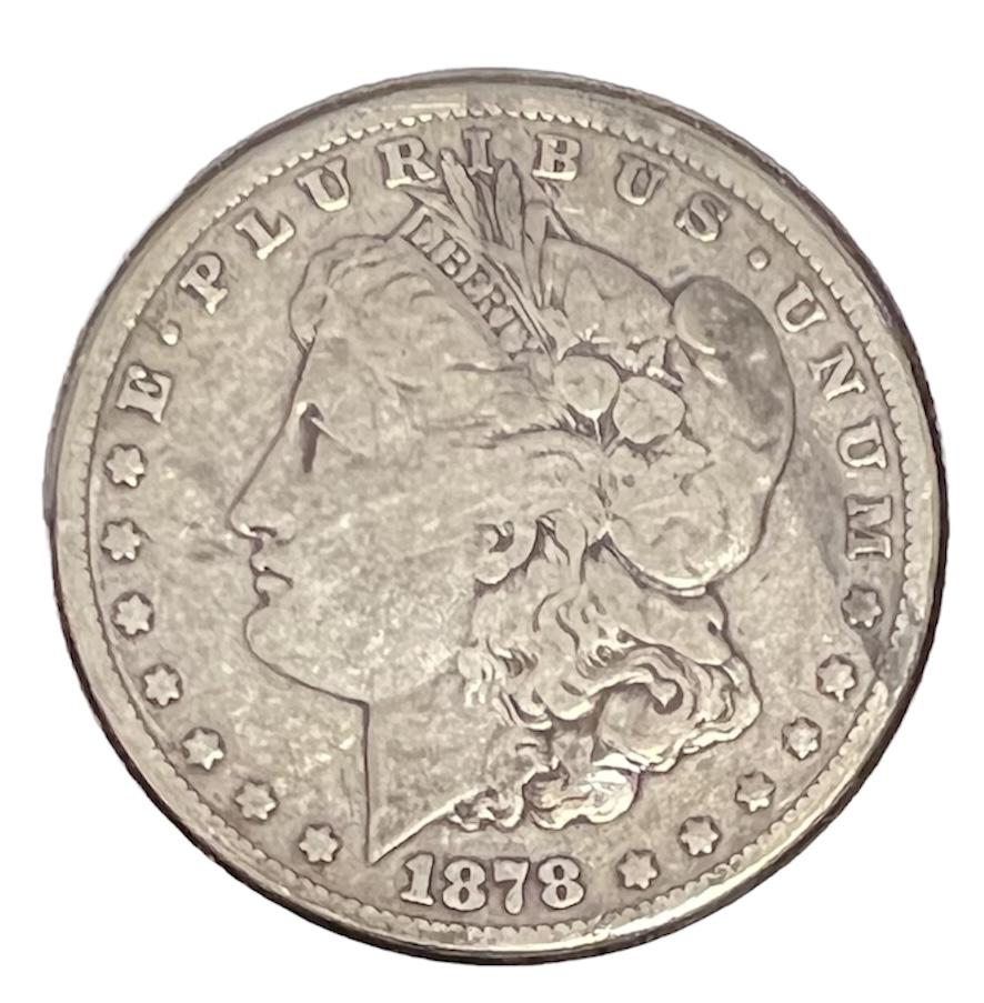 1878 P 7TF Rev 1878 Morgan Silver Dollar Average Circulated $1 VG (1 of 2)