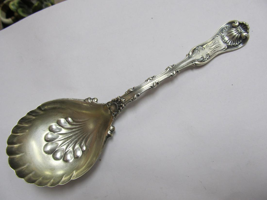 WHITING IMPERIAL QUEEN STERLING SILVER SMALL BERRY SPOON 7 1/2" L XLNT COND (1 of 7)