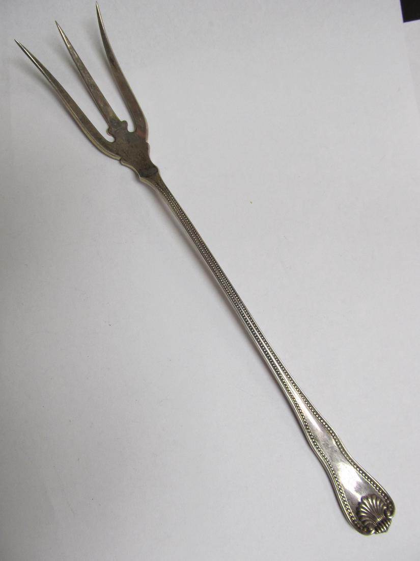 BIGELOW KENNARD & CO BOSTON STERLING SILVER FINE LETTUCE SERVING FORK 8 7/8" XLNT COND (1 of 8)